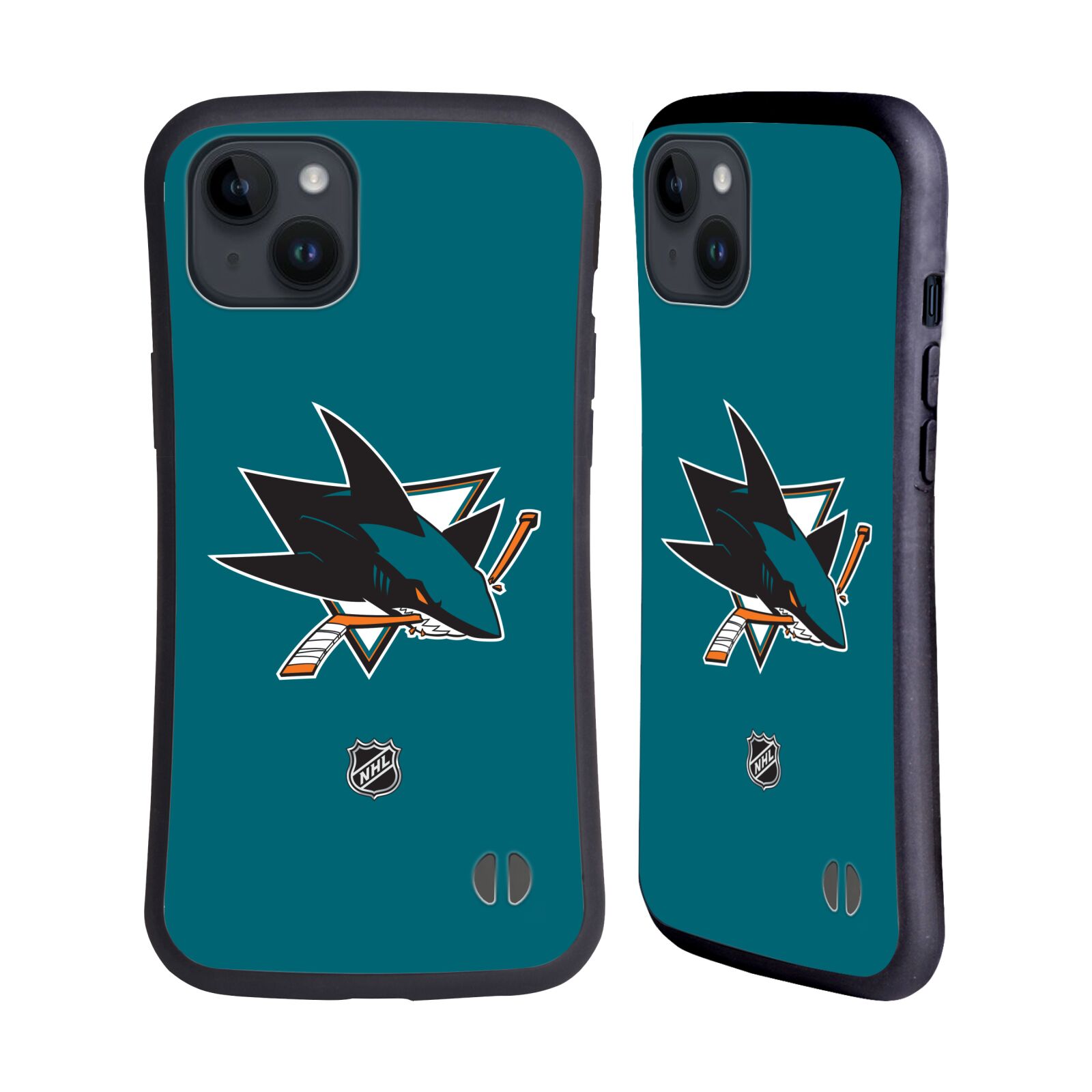Obal na mobil Apple iPhone 15 PLUS - HEAD CASE - NHL - Malé logo San Jose Sharks