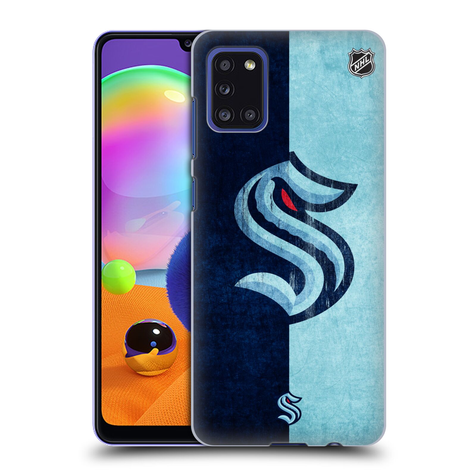 Pouzdro na mobil Samsung Galaxy A31 - HEAD CASE - Hokej NHL - Seattle Kraken - Velký znak
