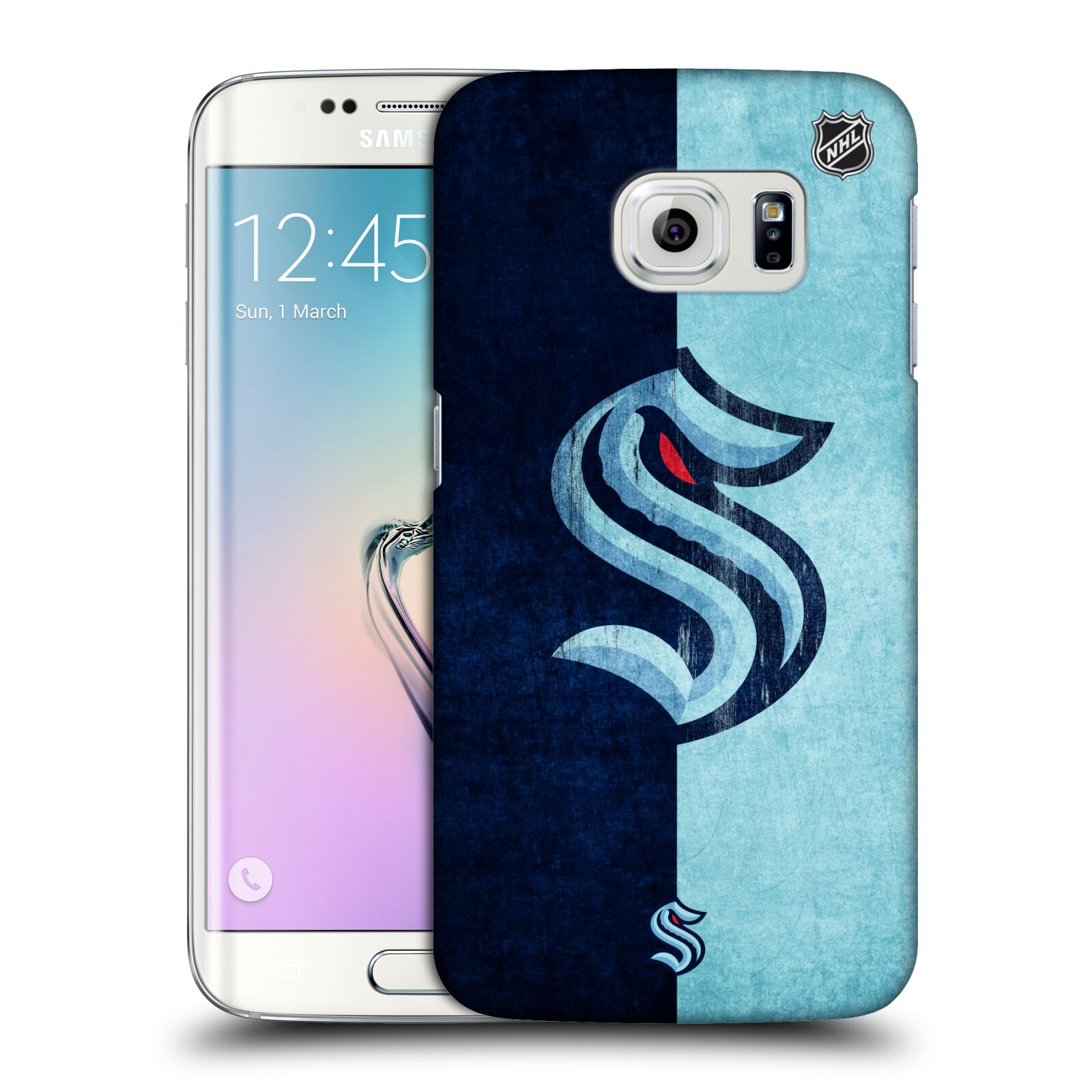 Pouzdro na mobil Samsung Galaxy S6 EDGE - HEAD CASE - Hokej NHL - Seattle Kraken - Velký znak
