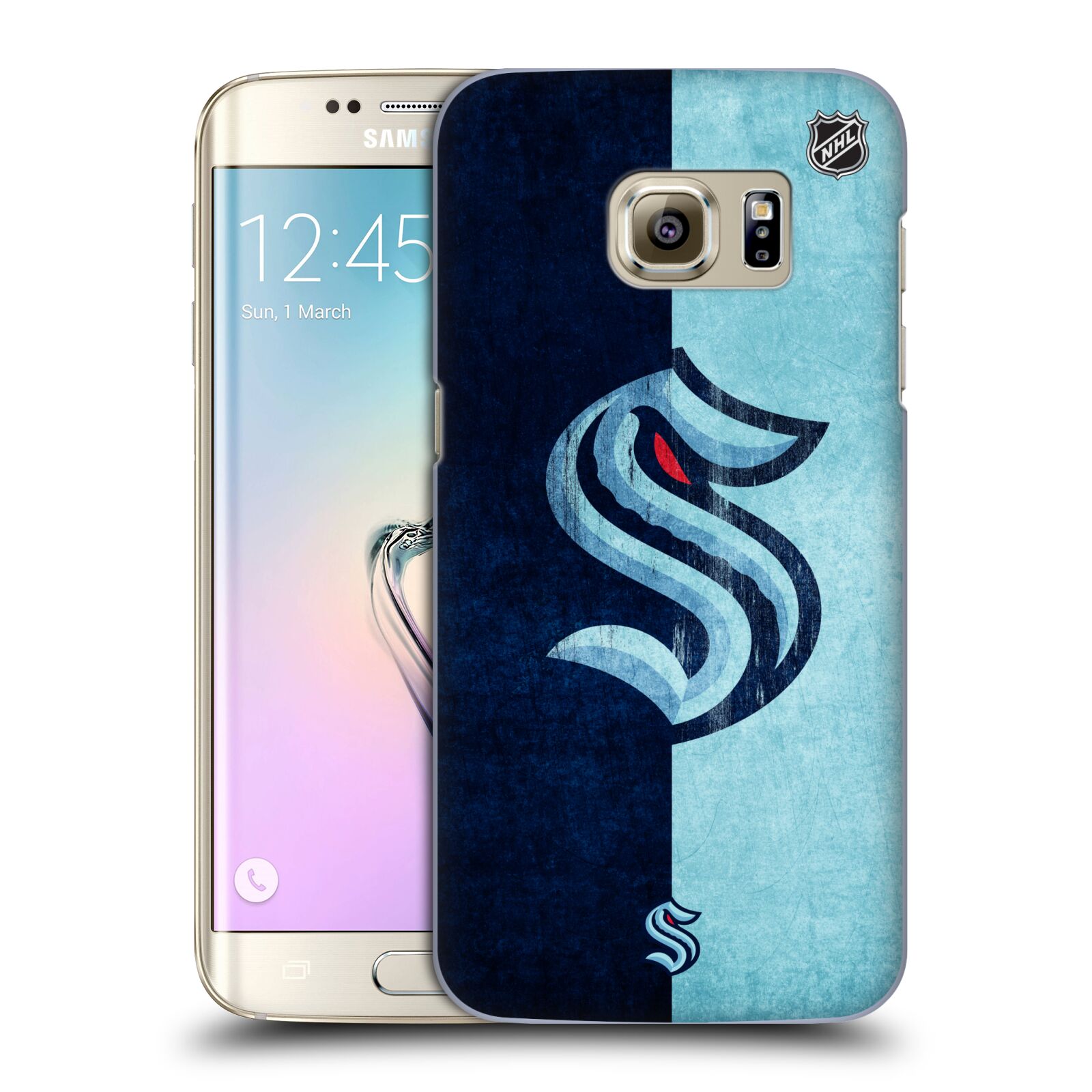 Pouzdro na mobil Samsung Galaxy S7 EDGE - HEAD CASE - Hokej NHL - Seattle Kraken - Velký znak