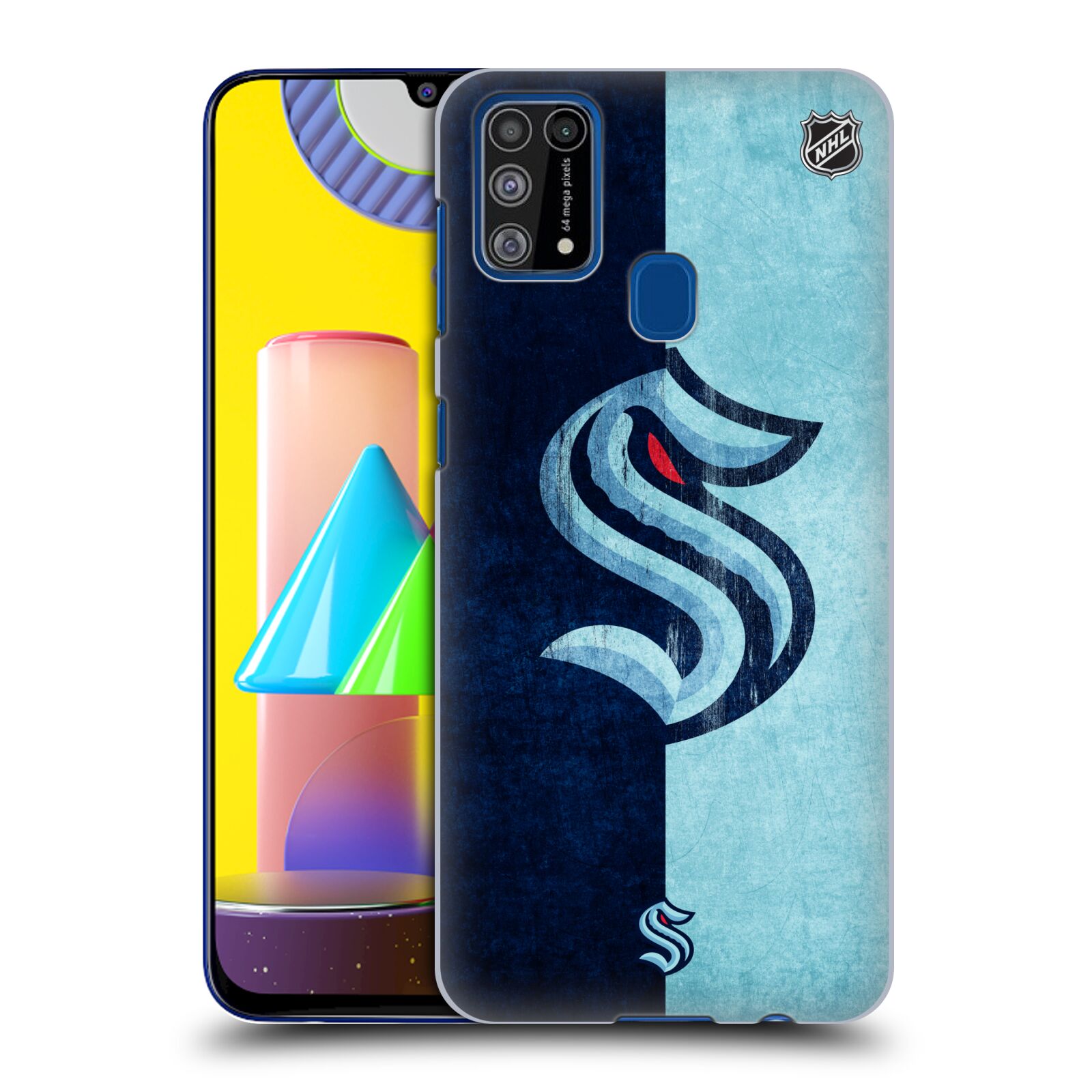 Pouzdro na mobil Samsung Galaxy M31 - HEAD CASE - Hokej NHL - Seattle Kraken - Velký znak