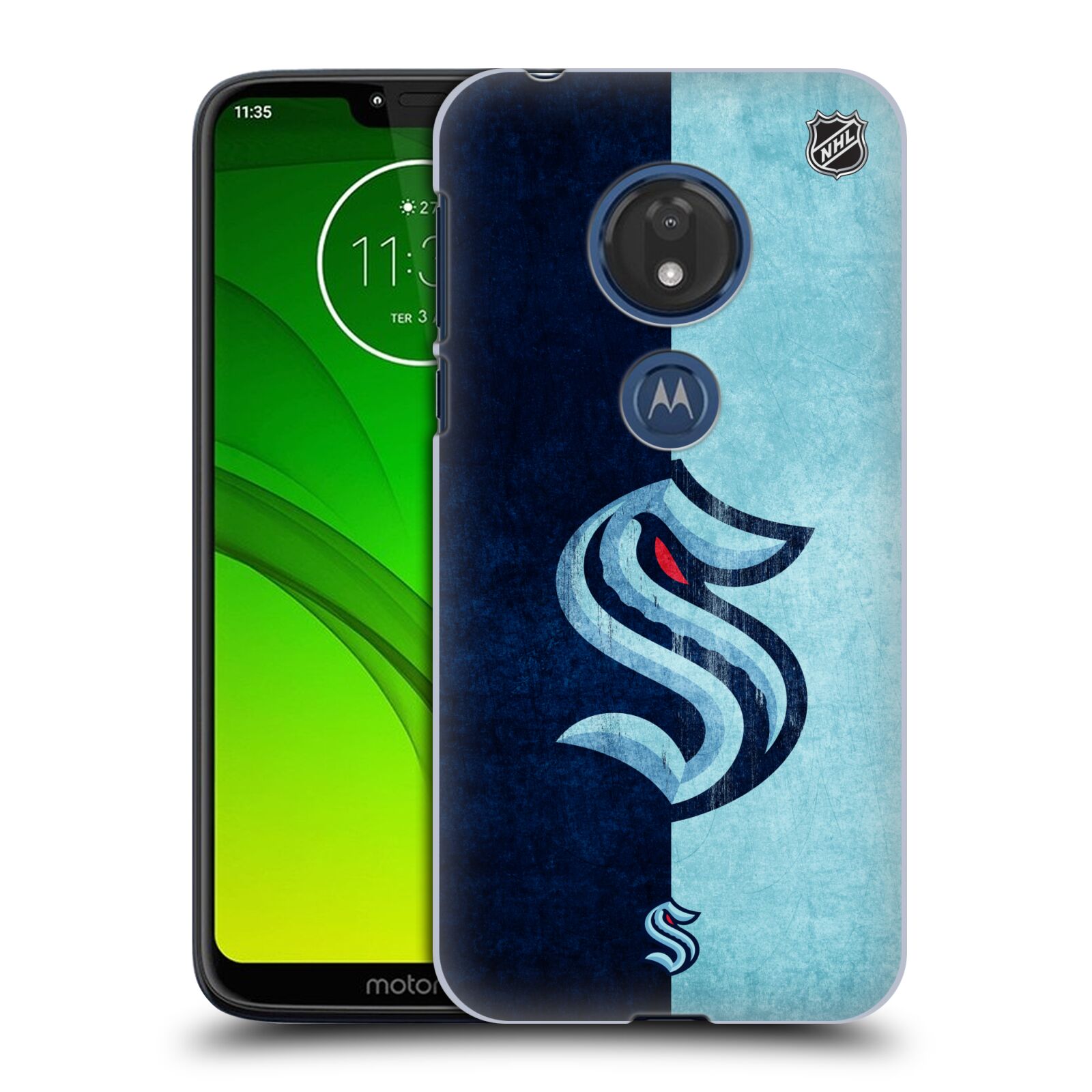 Pouzdro na mobil Motorola Moto G7 Play - HEAD CASE - Hokej NHL - Seattle Kraken - Velký znak