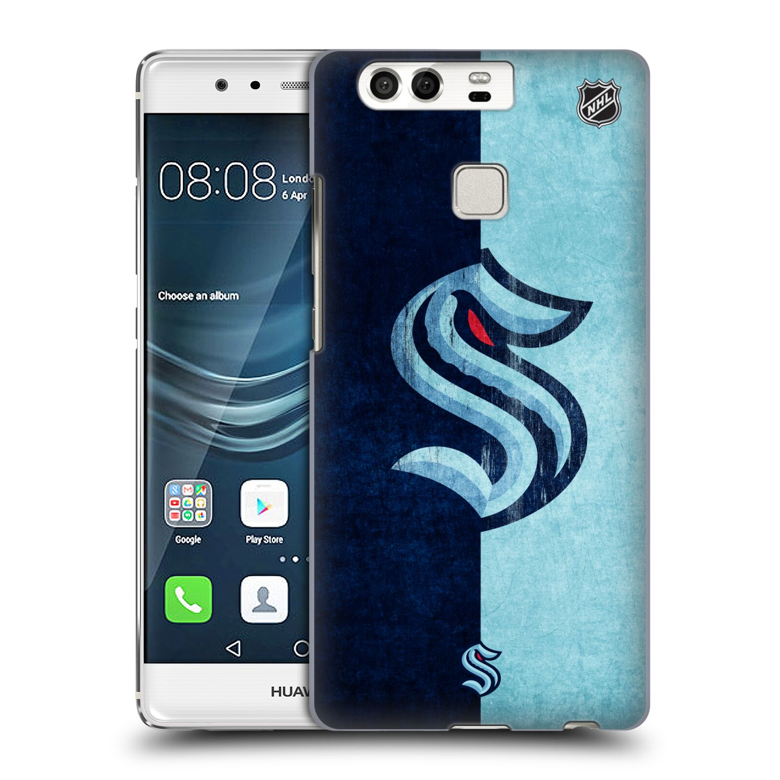 Pouzdro na mobil Huawei P9 / P9 DUAL SIM - HEAD CASE - Hokej NHL - Seattle Kraken - Velký znak