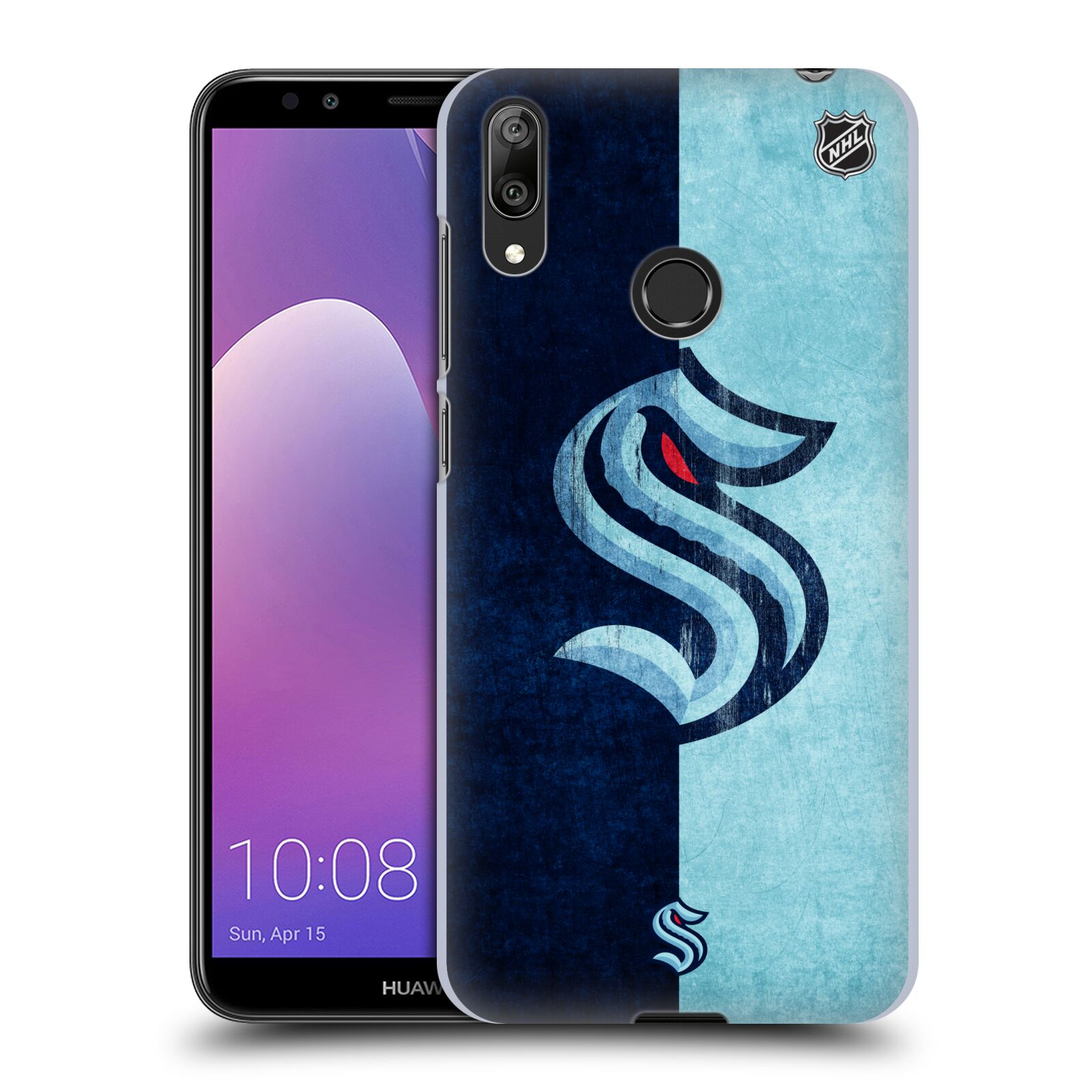 Pouzdro na mobil Huawei Y7 2019 - HEAD CASE - Hokej NHL - Seattle Kraken - Velký znak