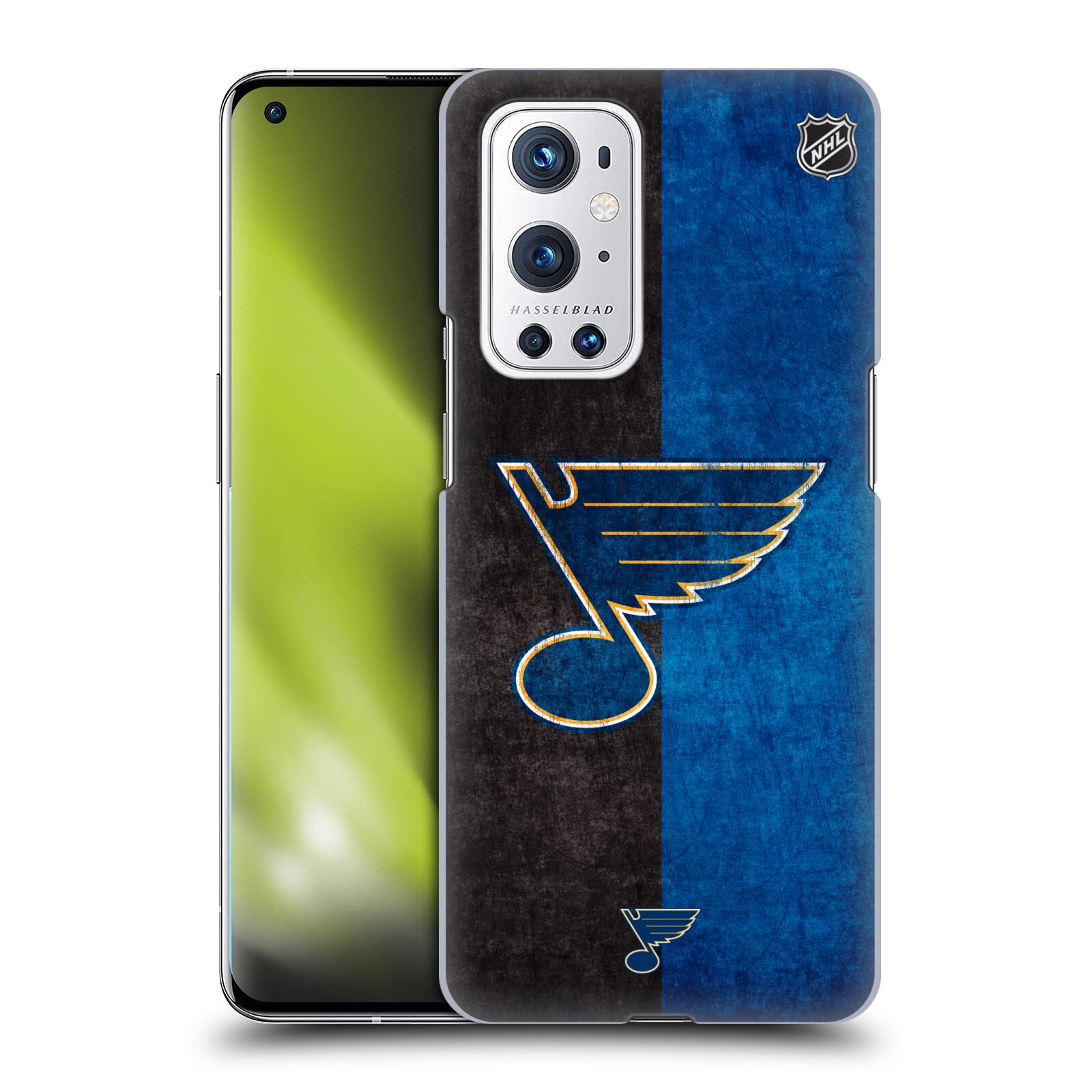 Pouzdro na mobil OnePlus 9 PRO - HEAD CASE - Hokej NHL - St. Louis Blues - Znak dva pruhy