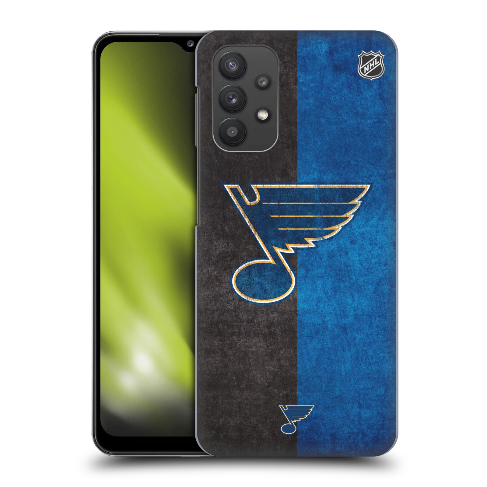 Pouzdro na mobil Samsung Galaxy A32 5G - HEAD CASE - Hokej NHL - St. Louis Blues - Znak dva pruhy