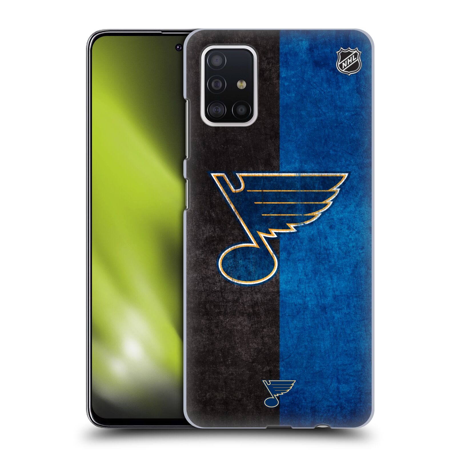 Pouzdro na mobil Samsung Galaxy A51 - HEAD CASE - Hokej NHL - St. Louis Blues - Znak dva pruhy