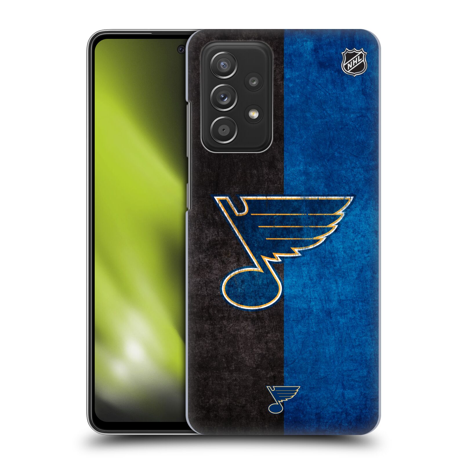 Pouzdro na mobil Samsung Galaxy A52 / A52 5G / A52s 5G - HEAD CASE - Hokej NHL - St. Louis Blues - Znak dva pruhy