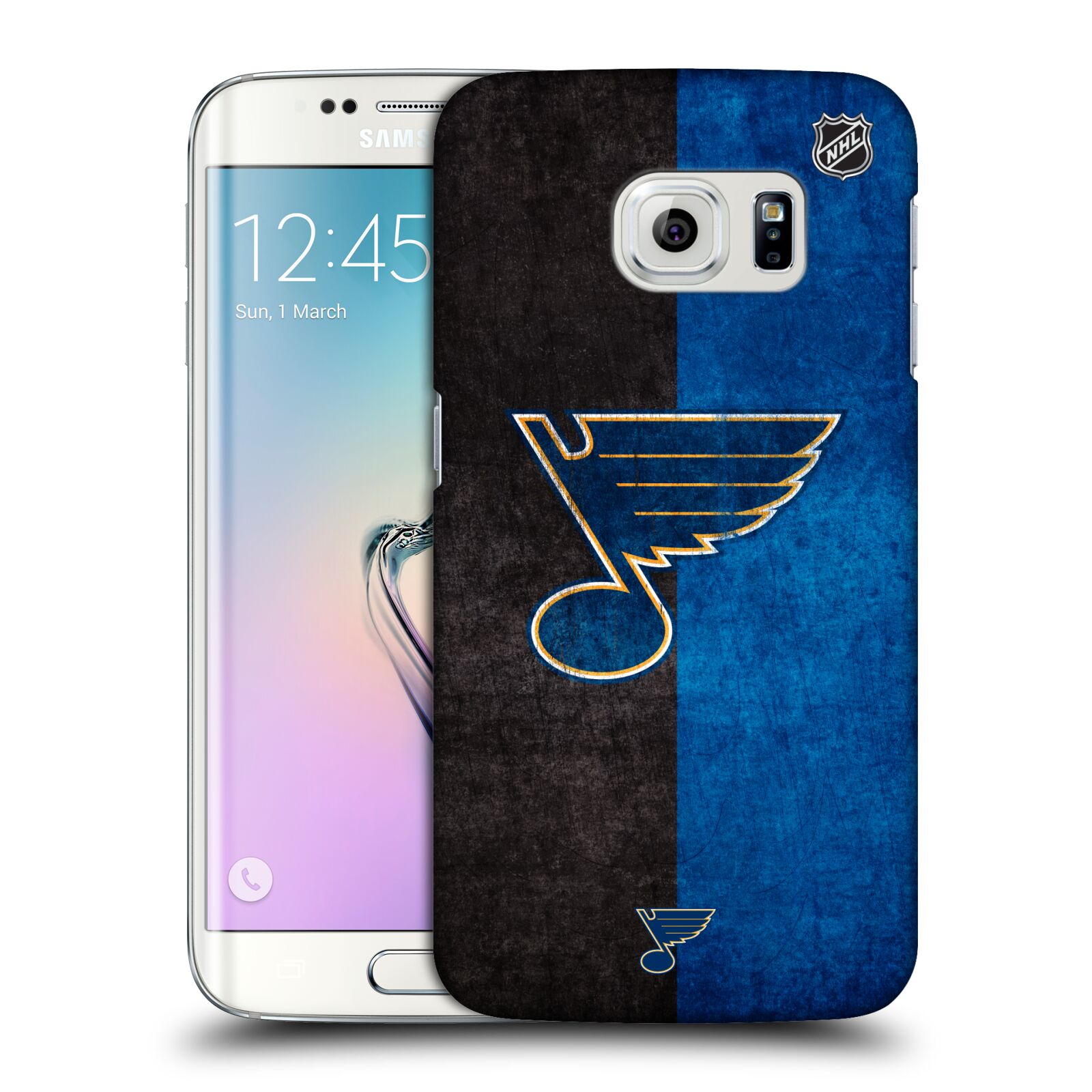Pouzdro na mobil Samsung Galaxy S6 EDGE - HEAD CASE - Hokej NHL - St. Louis Blues - Znak dva pruhy
