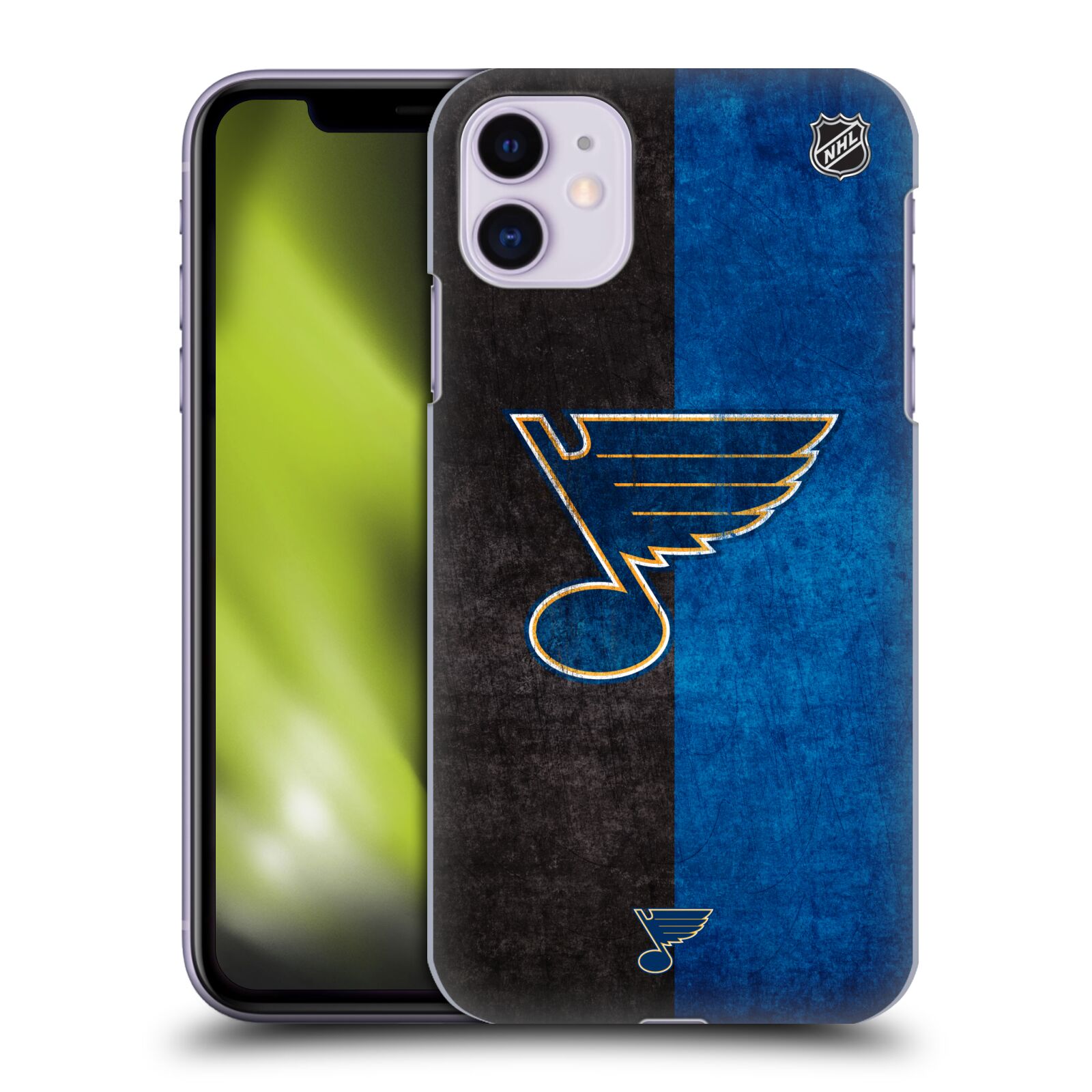 Pouzdro na mobil Apple Iphone 11 - HEAD CASE - Hokej NHL - St. Louis Blues - Znak dva pruhy