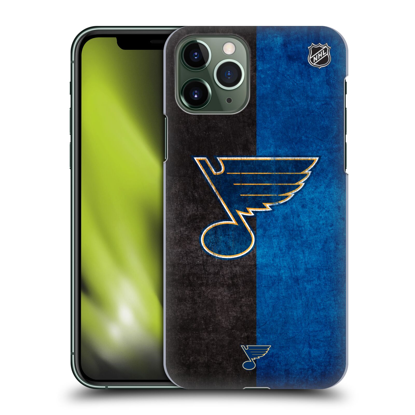 Pouzdro na mobil Apple Iphone 11 PRO - HEAD CASE - Hokej NHL - St. Louis Blues - Znak dva pruhy