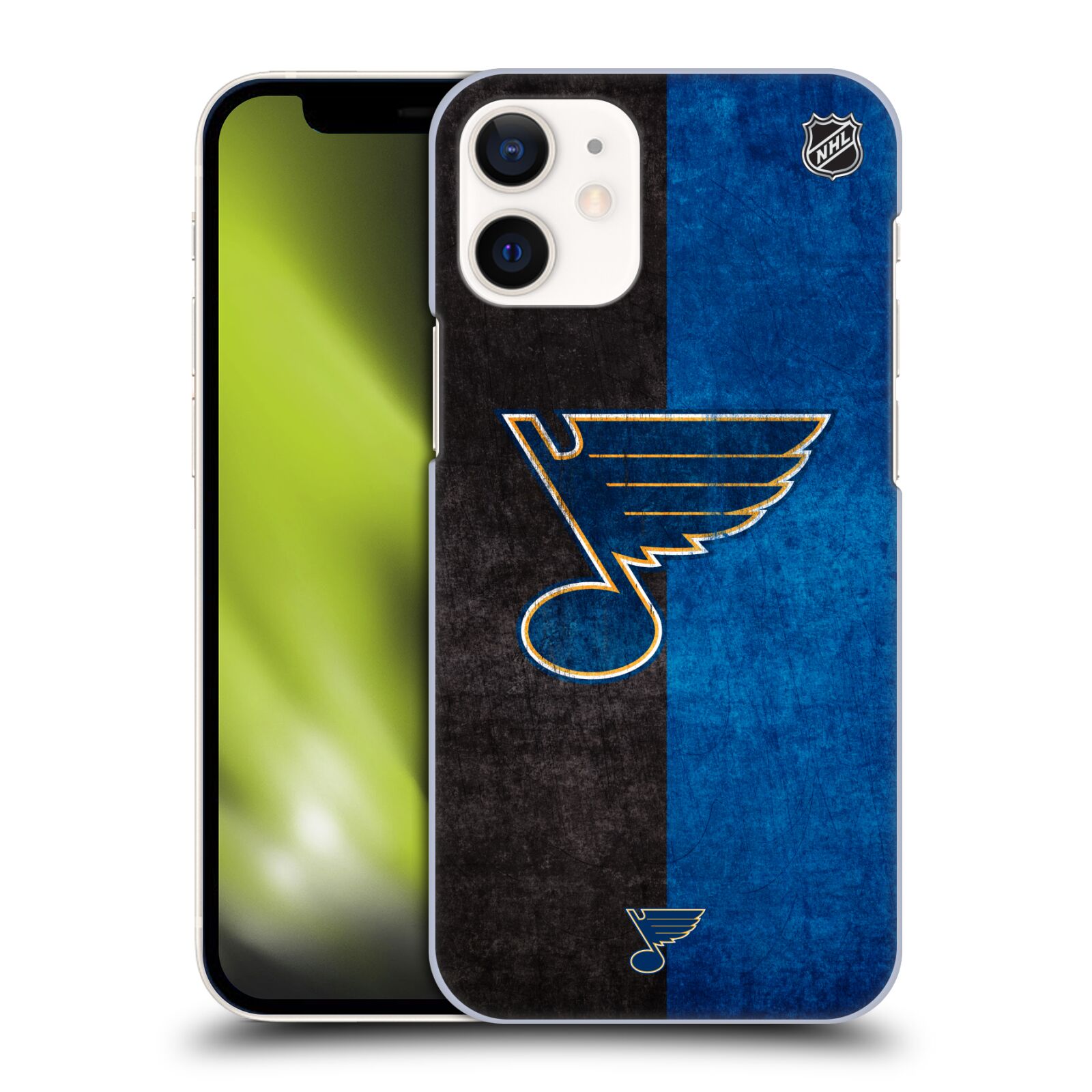 Pouzdro na mobil Apple Iphone 12 MINI - HEAD CASE - Hokej NHL - St. Louis Blues - Znak dva pruhy