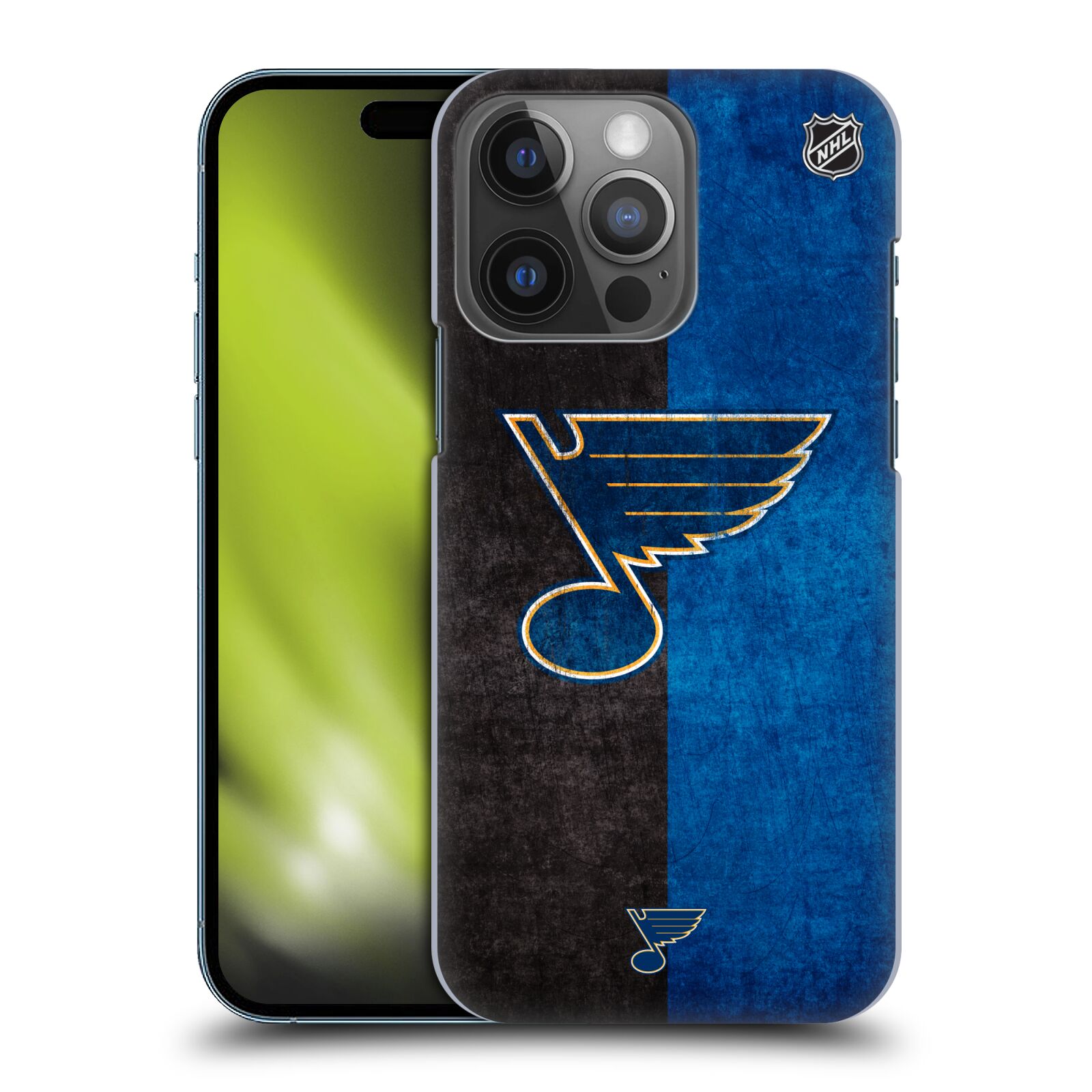 Pouzdro na mobil Apple Iphone 14 PRO - HEAD CASE - Hokej NHL - St. Louis Blues - Znak dva pruhy