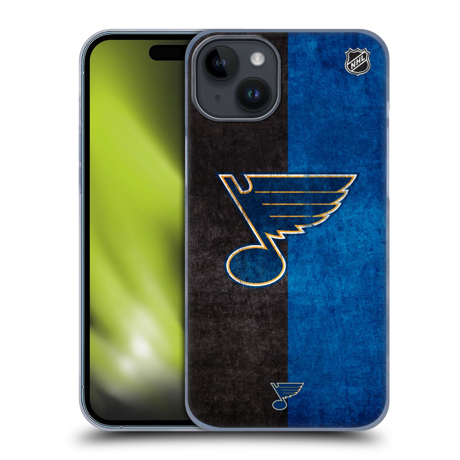 Plastový obal HEAD CASE na mobil Apple Iphone 15 PLUS  Hokej NHL - St. Louis Blues - Znak dva pruhy