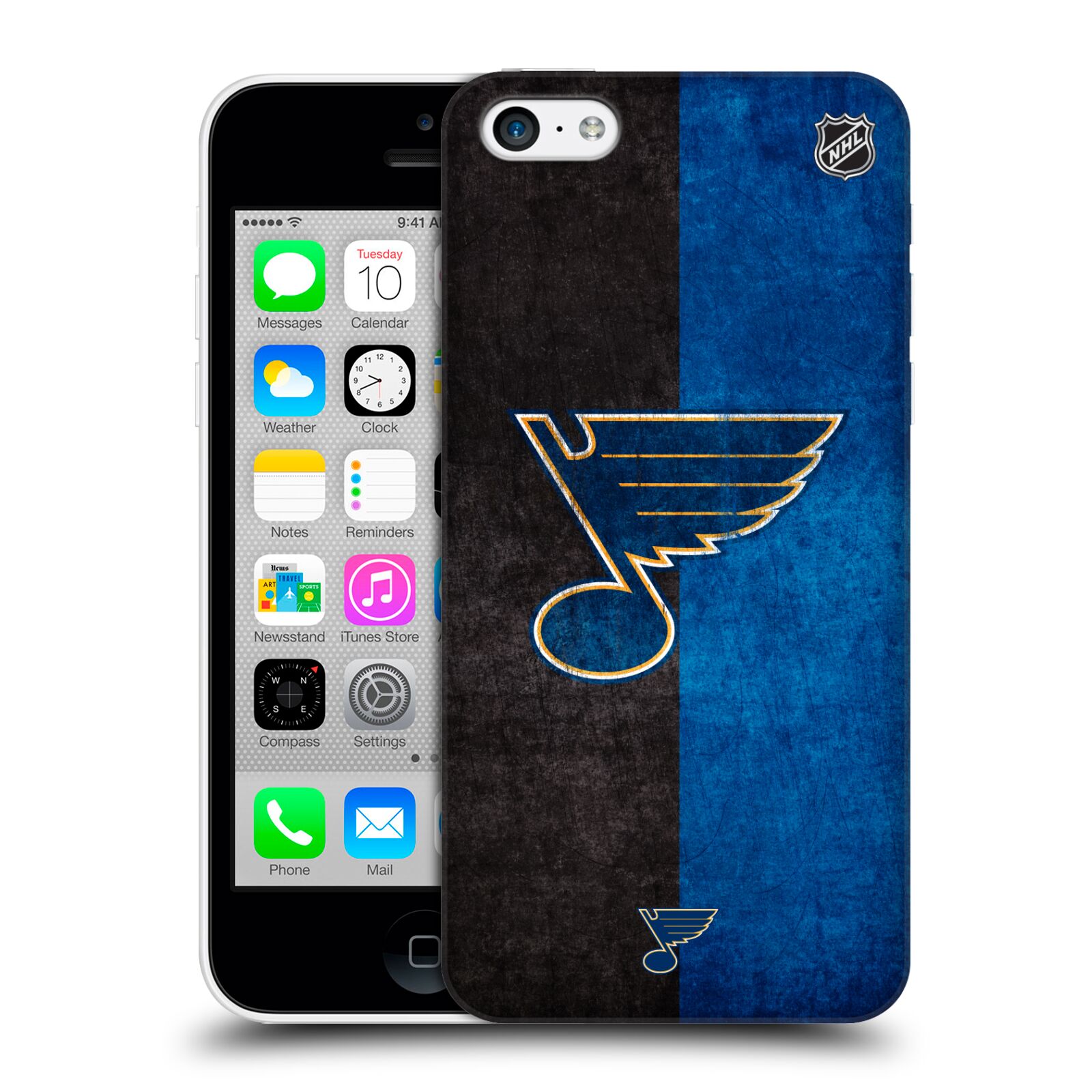 Pouzdro na mobil Apple Iphone 5C - HEAD CASE - Hokej NHL - St. Louis Blues - Znak dva pruhy