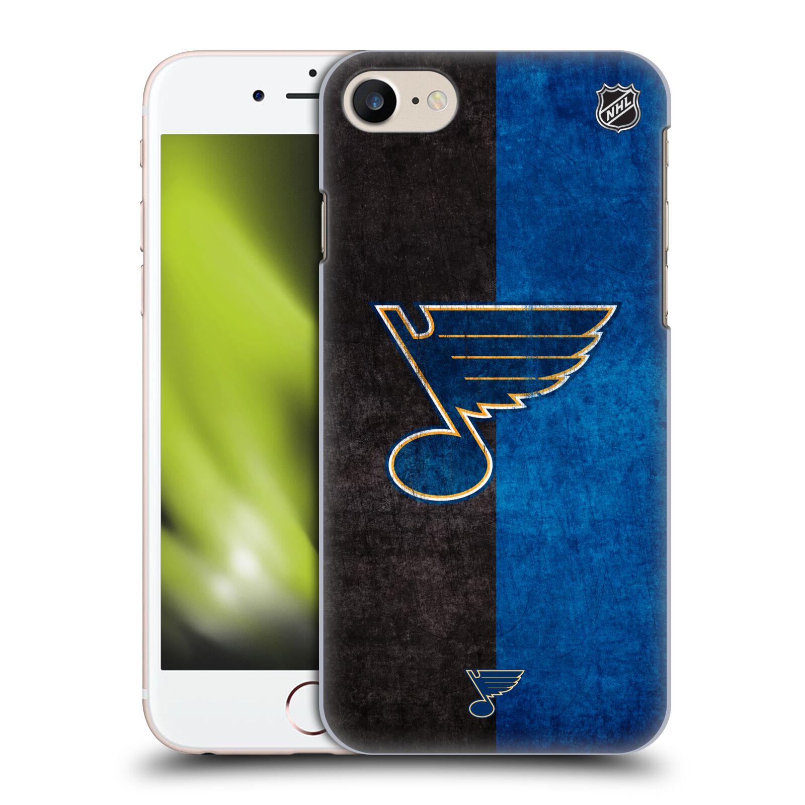 Pouzdro na mobil Apple Iphone 7/8 - HEAD CASE - Hokej NHL - St. Louis Blues - Znak dva pruhy