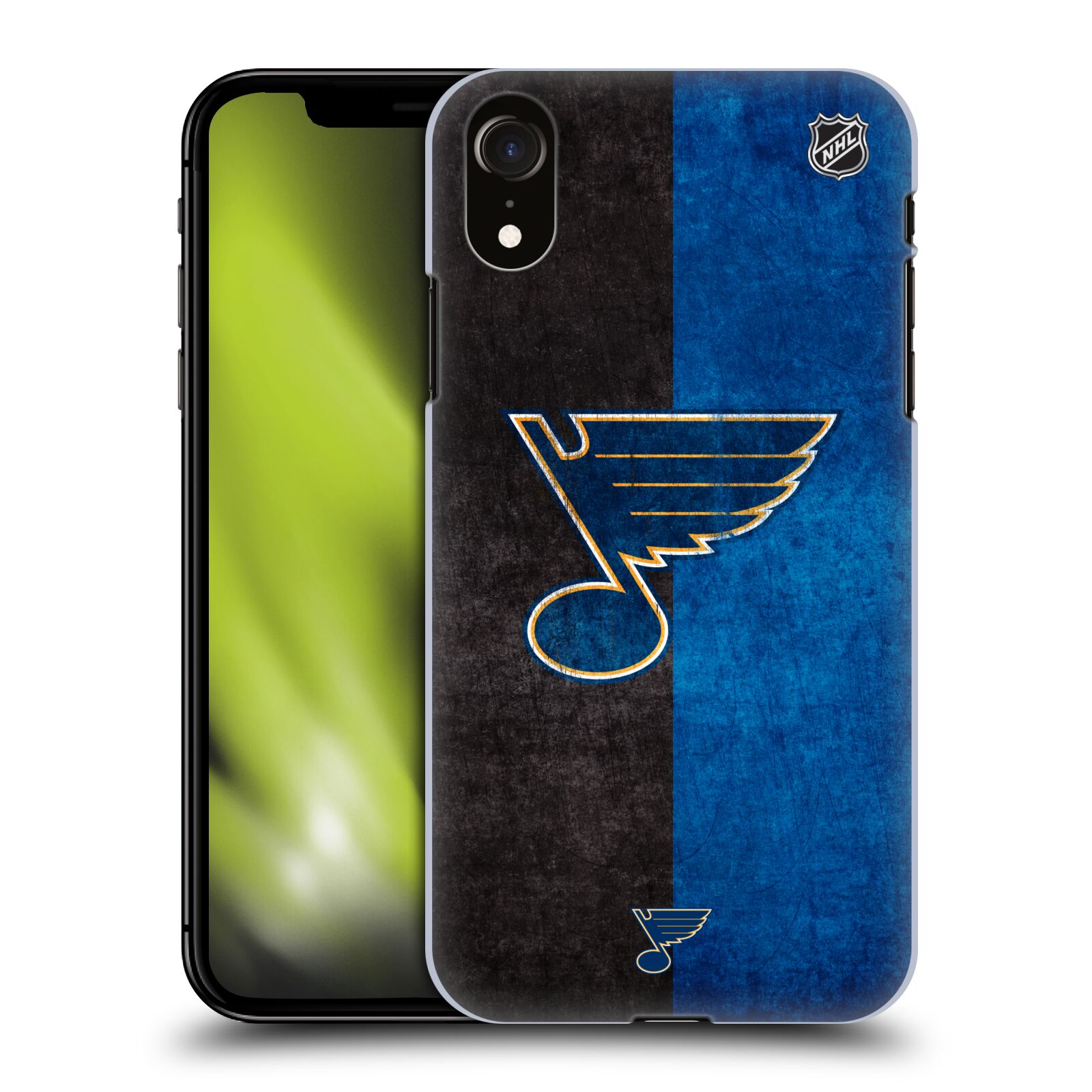 Pouzdro na mobil Apple Iphone XR - HEAD CASE - Hokej NHL - St. Louis Blues - Znak dva pruhy
