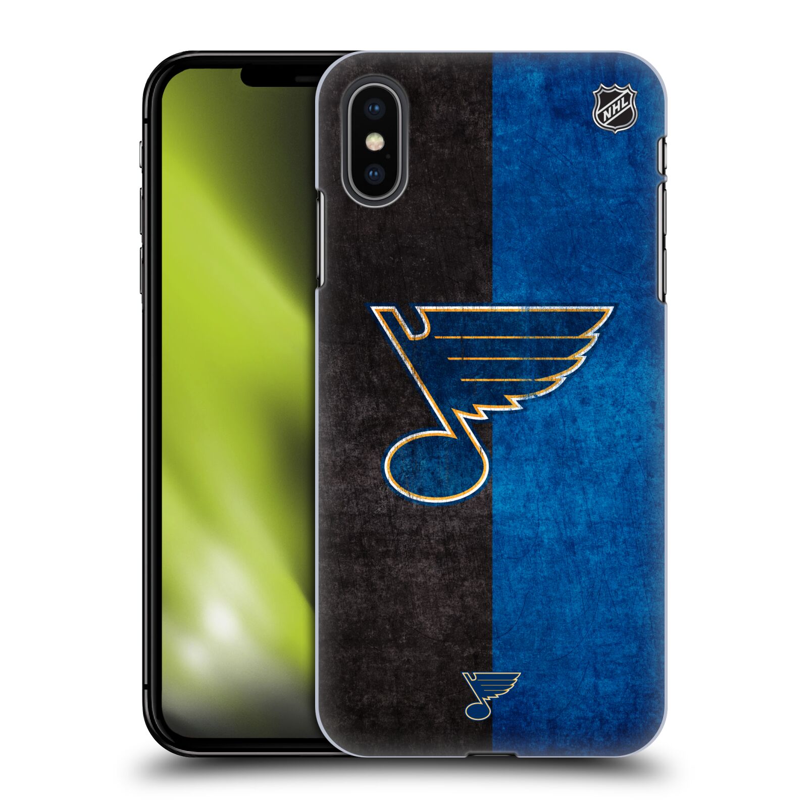 Pouzdro na mobil Apple Iphone XS MAX - HEAD CASE - Hokej NHL - St. Louis Blues - Znak dva pruhy