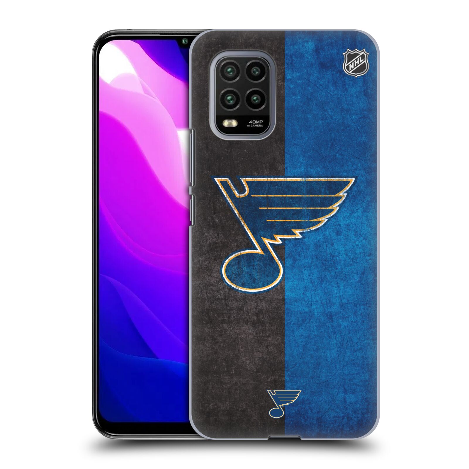 Pouzdro na mobil Xiaomi  Mi 10 LITE / Mi 10 LITE 5G - HEAD CASE - Hokej NHL - St. Louis Blues - Znak dva pruhy