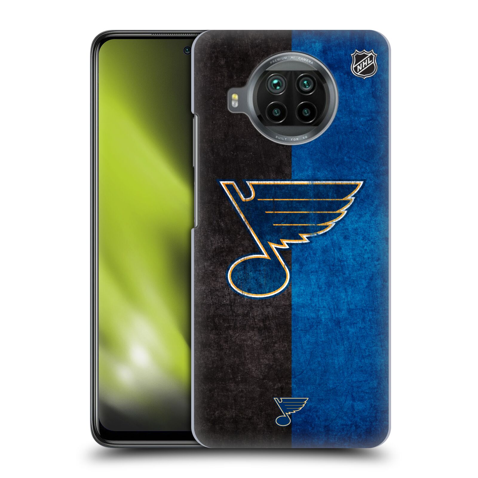 Pouzdro na mobil Xiaomi  Mi 10T LITE 5G - HEAD CASE - Hokej NHL - St. Louis Blues - Znak dva pruhy