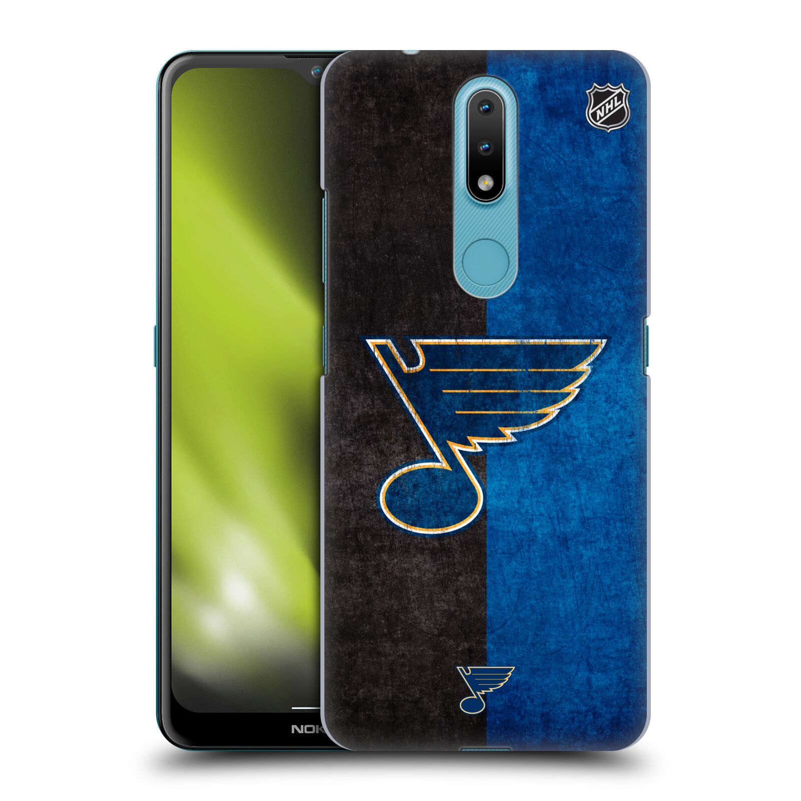 Pouzdro na mobil Nokia 2.4 - HEAD CASE - Hokej NHL - St. Louis Blues - Znak dva pruhy