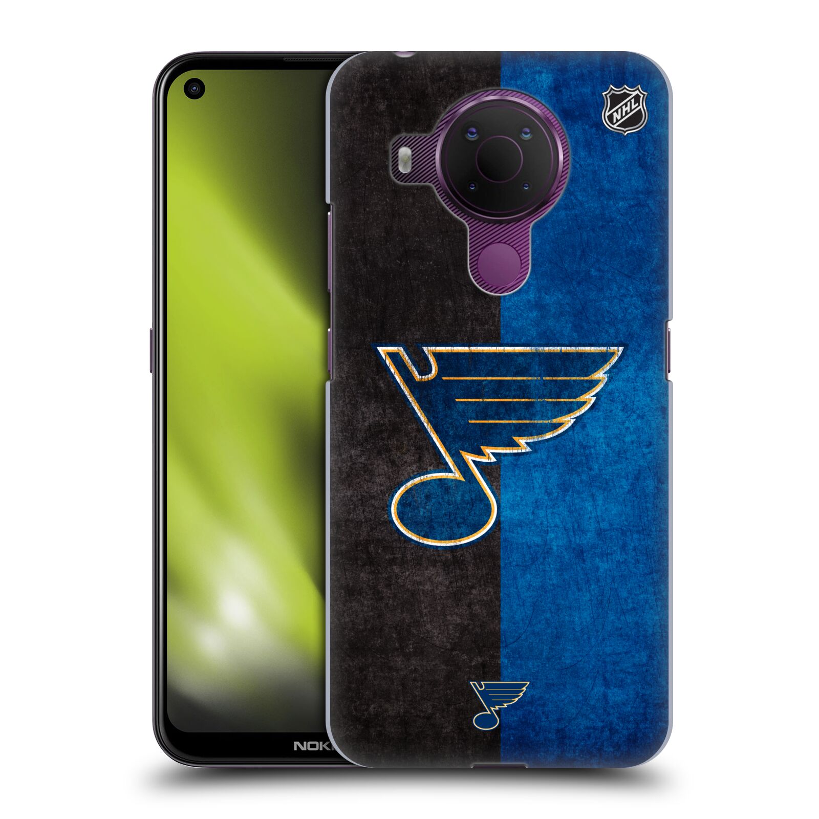 Pouzdro na mobil Nokia 5.4 - HEAD CASE - Hokej NHL - St. Louis Blues - Znak dva pruhy