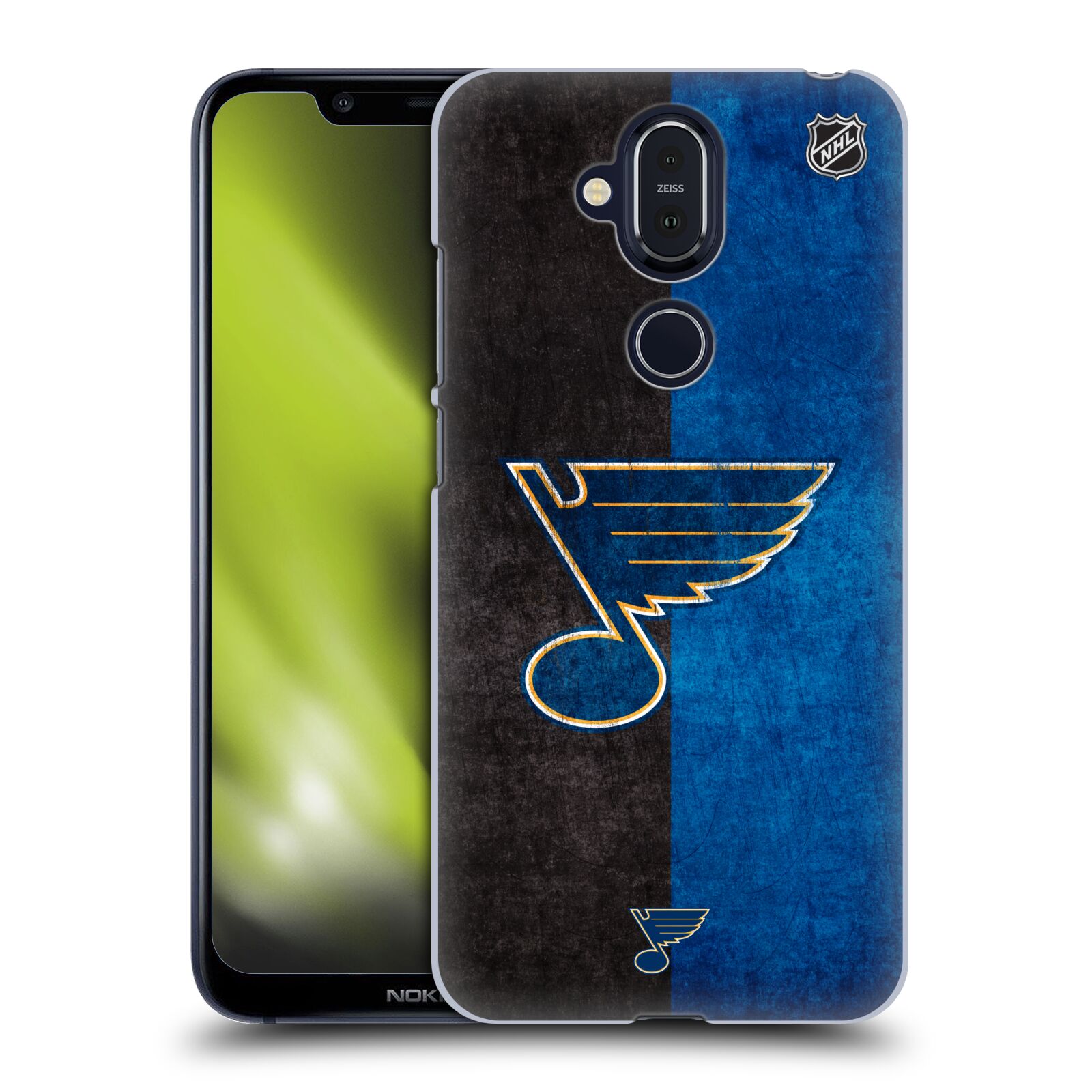 Pouzdro na mobil NOKIA 8.1 - HEAD CASE - Hokej NHL - St. Louis Blues - Znak dva pruhy
