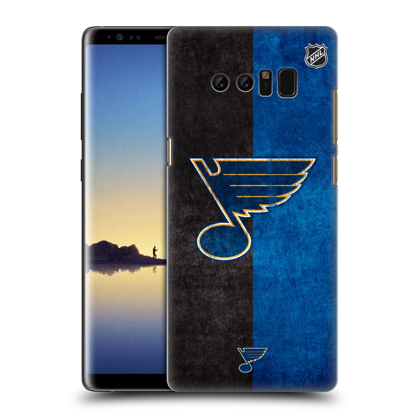 Pouzdro na mobil Samsung Galaxy Note 8 - HEAD CASE - Hokej NHL - St. Louis Blues - Znak dva pruhy