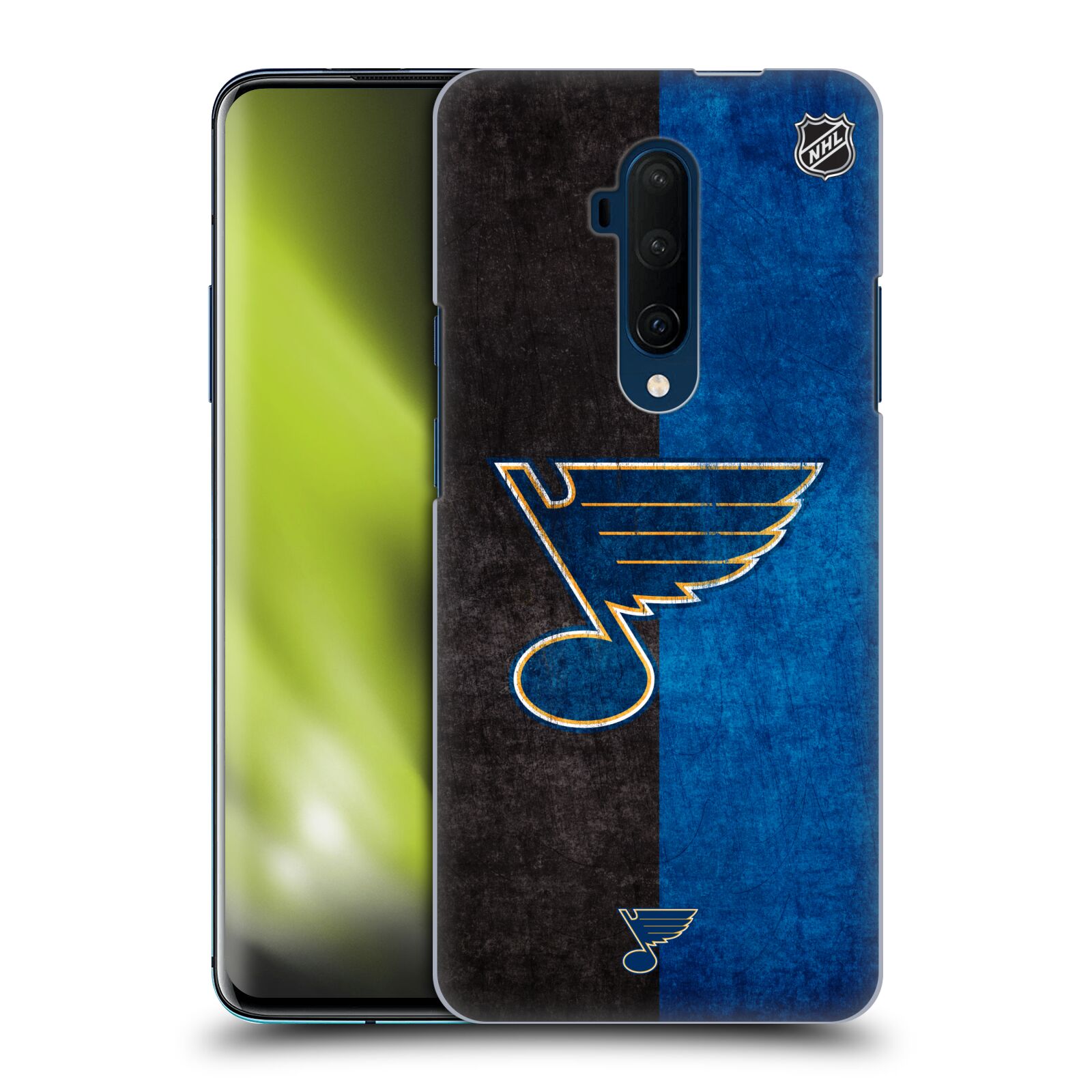 Pouzdro na mobil OnePlus 7T Pro - HEAD CASE - Hokej NHL - St. Louis Blues - Znak dva pruhy