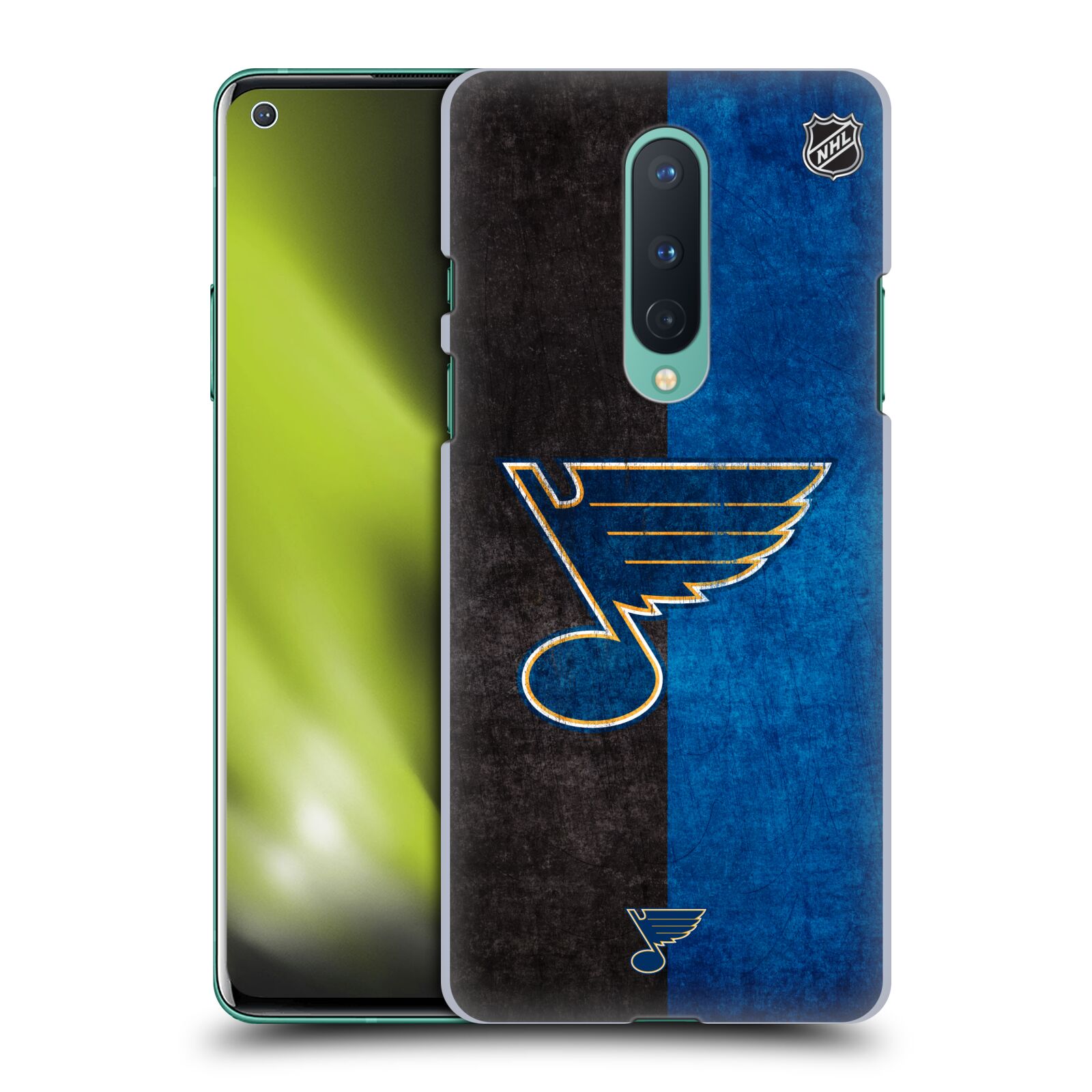 Pouzdro na mobil OnePlus 8 5G - HEAD CASE - Hokej NHL - St. Louis Blues - Znak dva pruhy