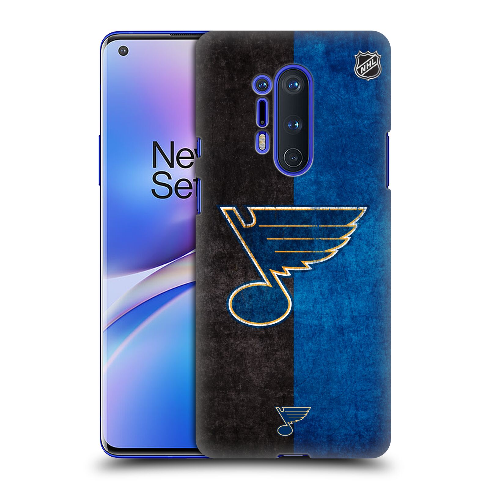 Pouzdro na mobil OnePlus 8 PRO 5G - HEAD CASE - Hokej NHL - St. Louis Blues - Znak dva pruhy