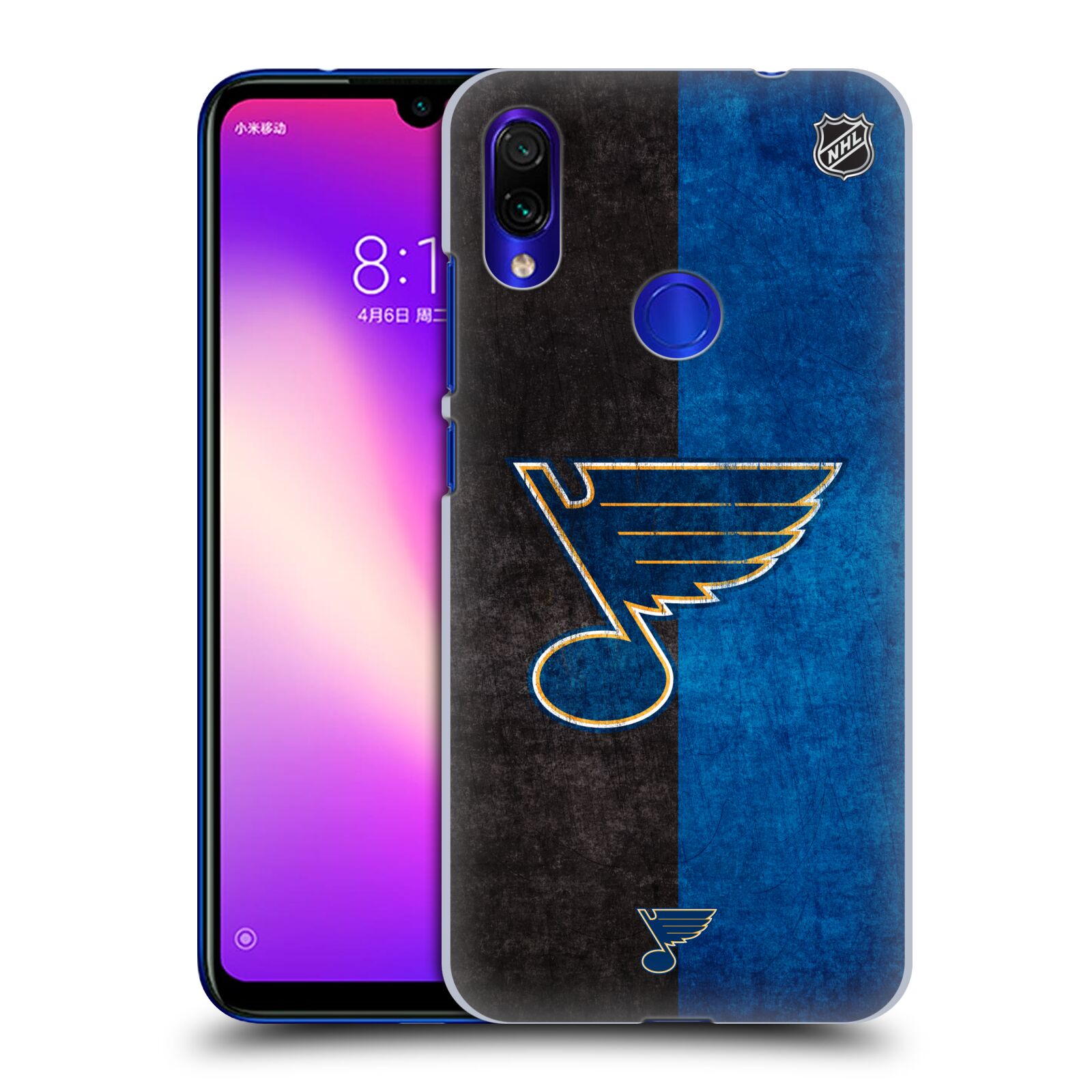 Pouzdro na mobil Xiaomi Redmi Note 7 - HEAD CASE - Hokej NHL - St. Louis Blues - Znak dva pruhy