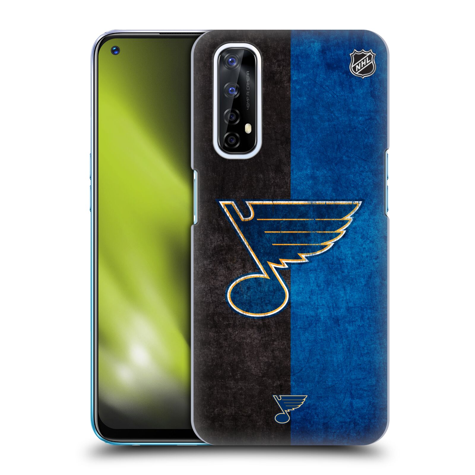 Pouzdro na mobil Realme 7 - HEAD CASE - Hokej NHL - St. Louis Blues - Znak dva pruhy