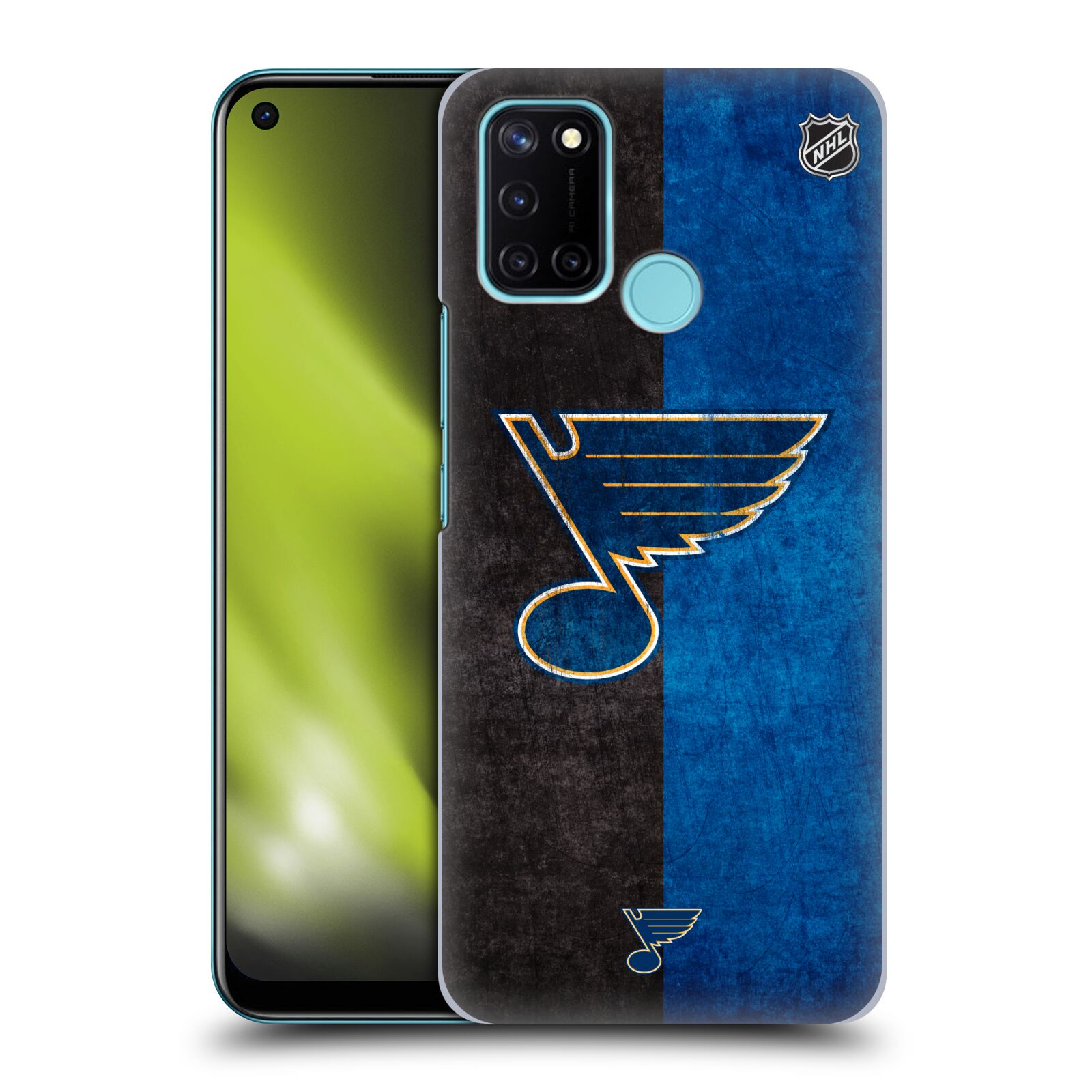 Pouzdro na mobil Realme 7i / Realme C17 - HEAD CASE - Hokej NHL - St. Louis Blues - Znak dva pruhy