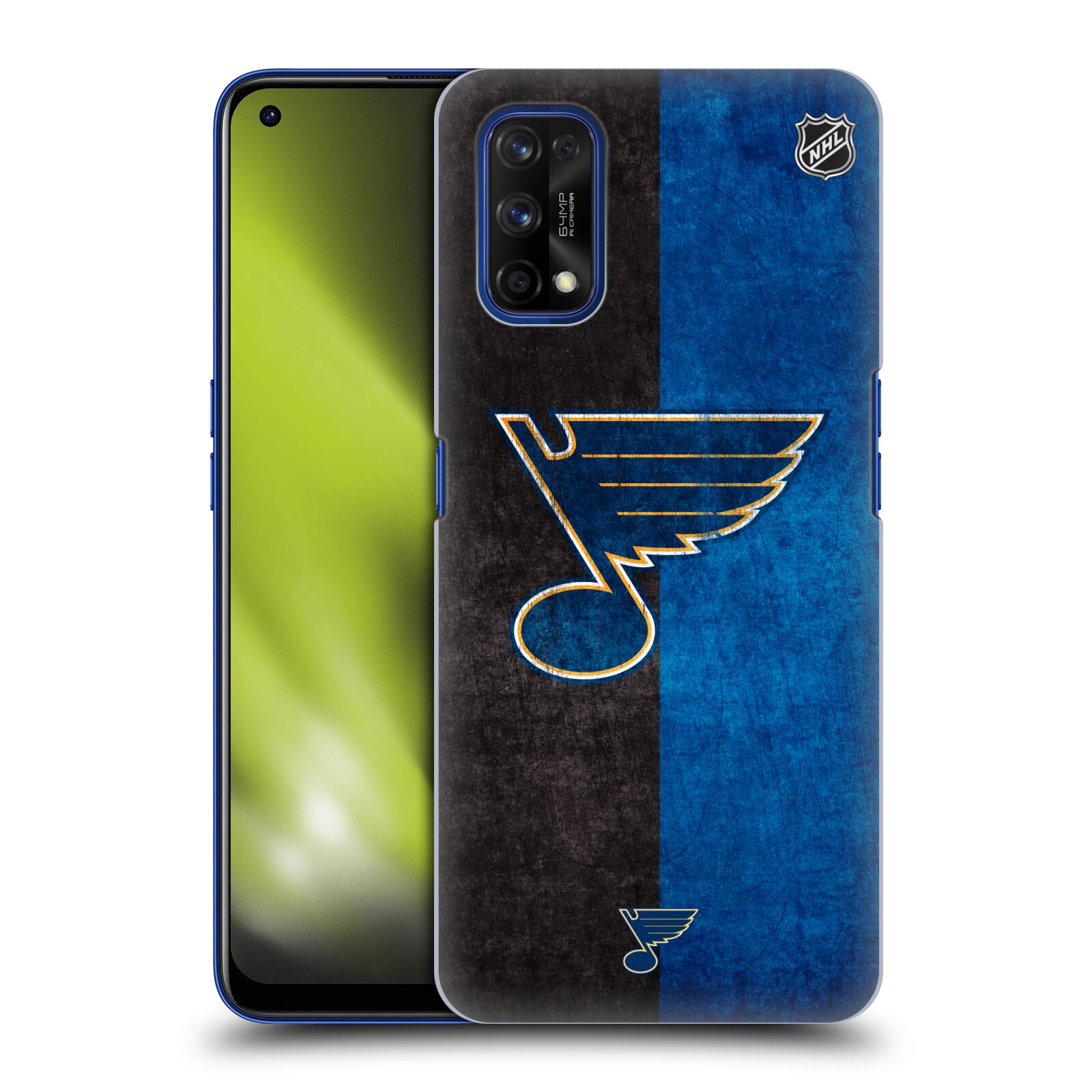 Pouzdro na mobil Realme 7 PRO - HEAD CASE - Hokej NHL - St. Louis Blues - Znak dva pruhy