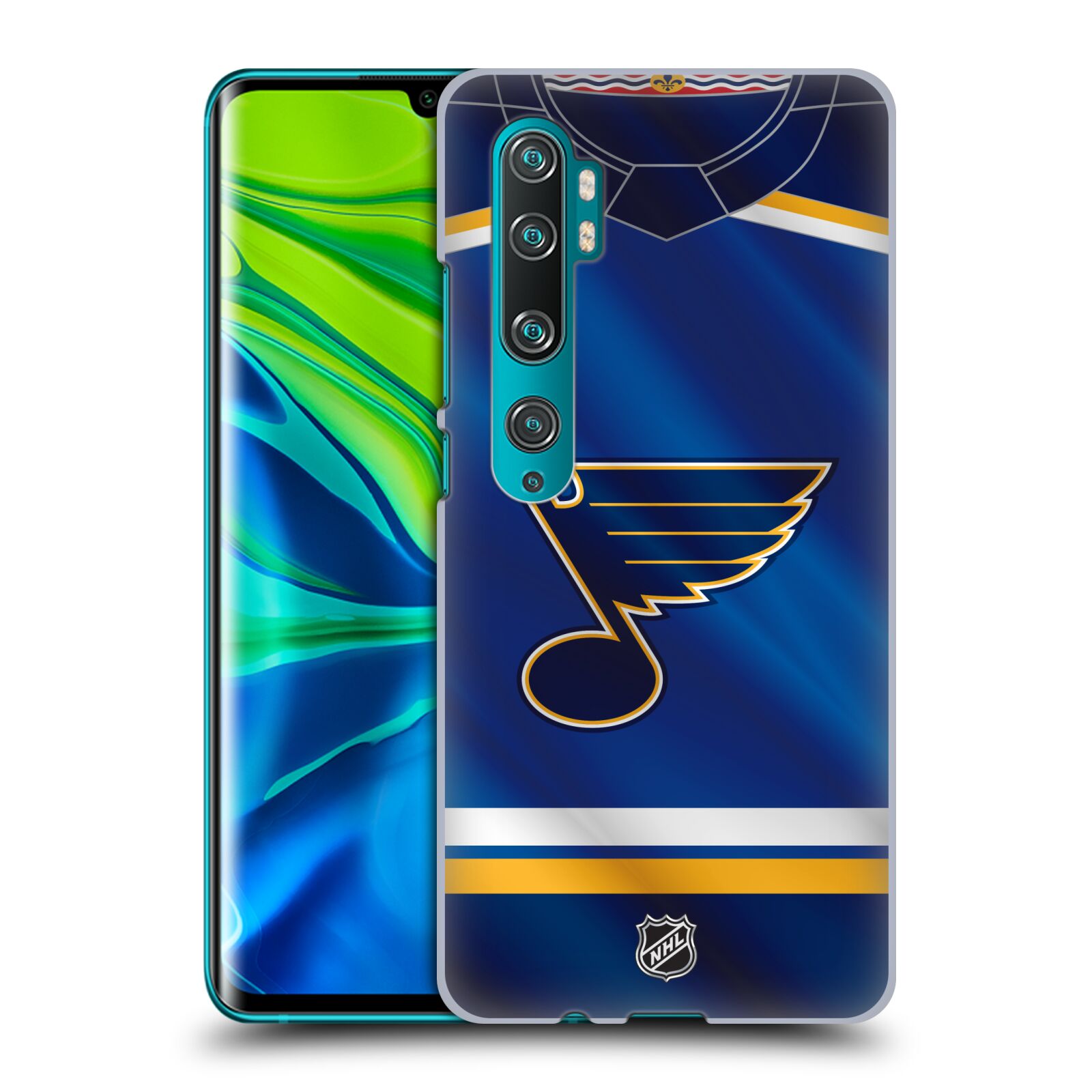 Pouzdro na mobil Xiaomi Mi Note 10 / Mi Note 10 Pro - HEAD CASE - Hokej NHL - St. Louis Blues - Znak na dresu