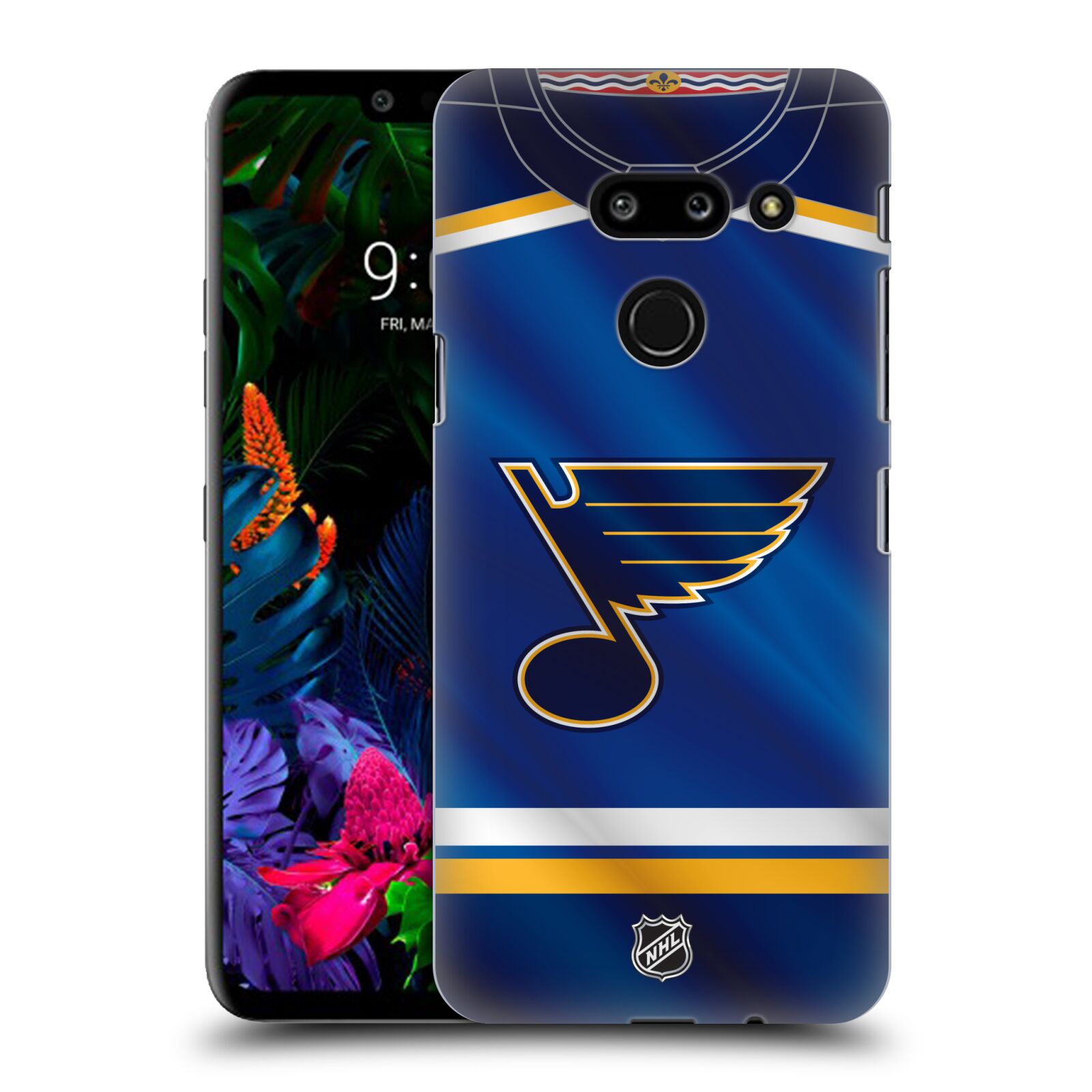 Pouzdro na mobil LG G8 ThinQ - HEAD CASE - Hokej NHL - St. Louis Blues - Znak na dresu