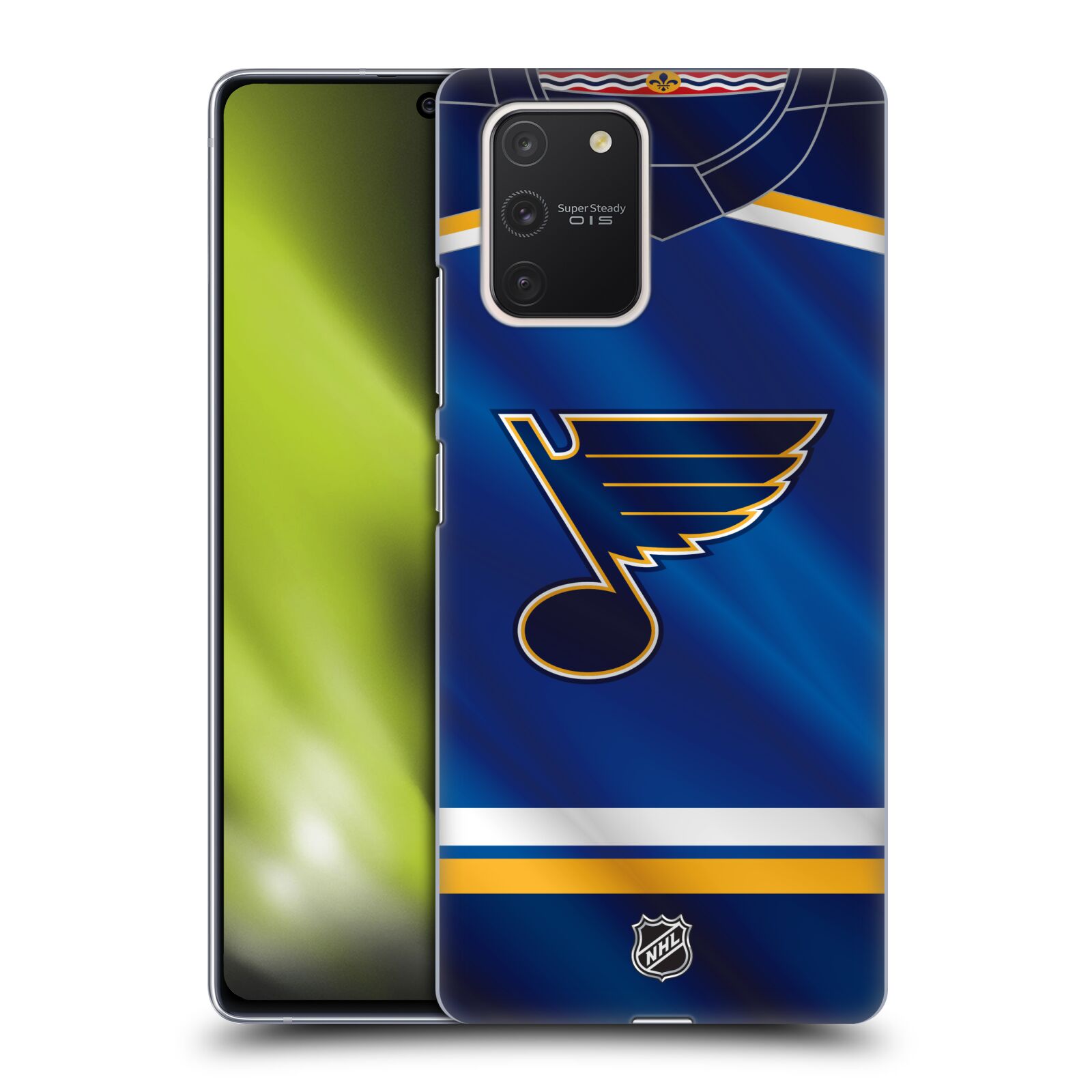 Pouzdro na mobil Samsung Galaxy S10 LITE - HEAD CASE - Hokej NHL - St. Louis Blues - Znak na dresu