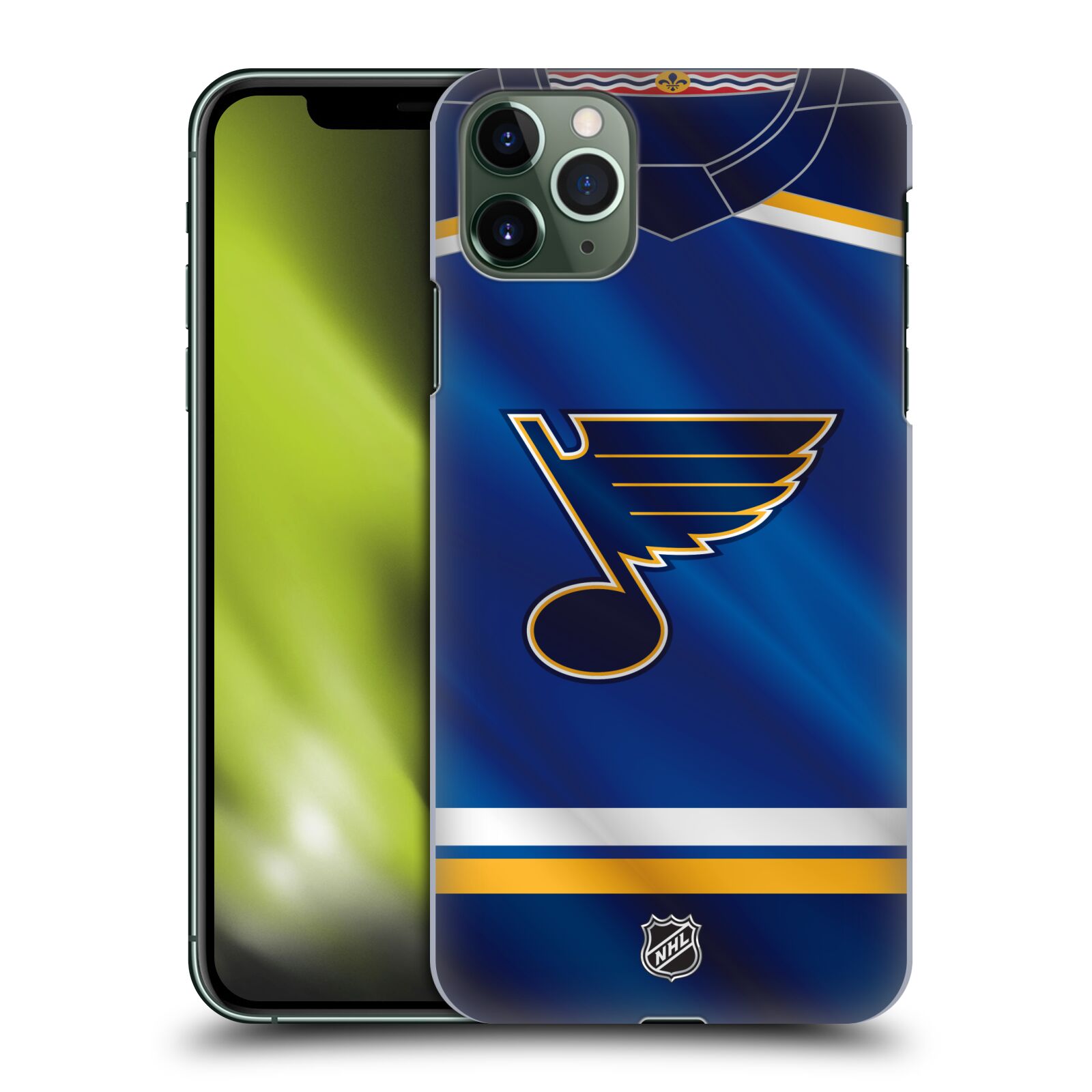 Pouzdro na mobil Apple Iphone 11 PRO MAX - HEAD CASE - Hokej NHL - St. Louis Blues - Znak na dresu