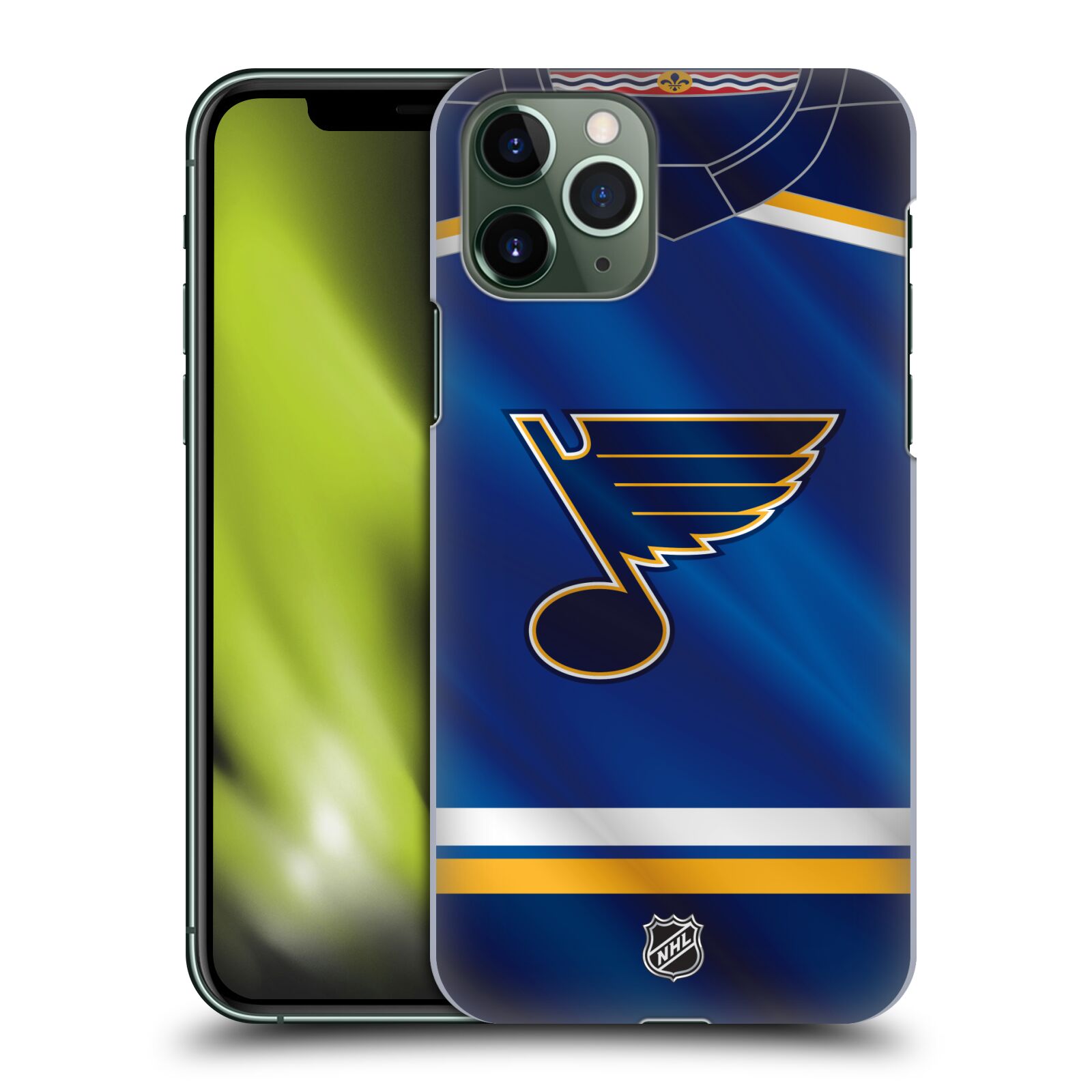 Pouzdro na mobil Apple Iphone 11 PRO - HEAD CASE - Hokej NHL - St. Louis Blues - Znak na dresu