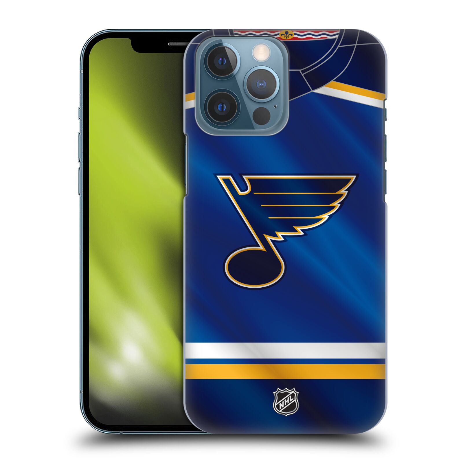 Pouzdro na mobil Apple Iphone 13 PRO MAX - HEAD CASE - Hokej NHL - St. Louis Blues - Znak na dresu