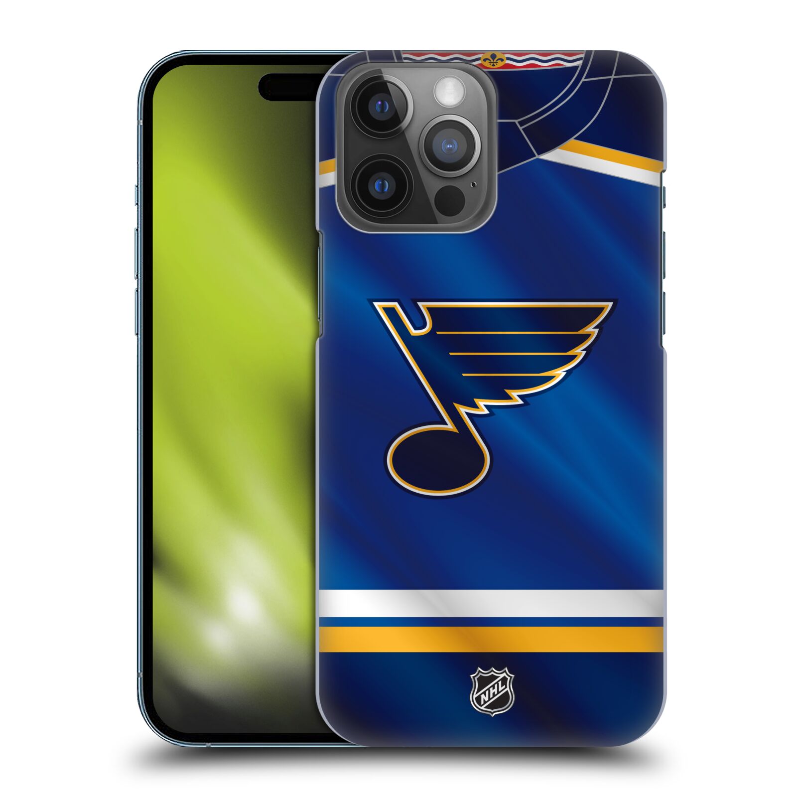 Pouzdro na mobil Apple Iphone 14 PRO MAX - HEAD CASE - Hokej NHL - St. Louis Blues - Znak na dresu