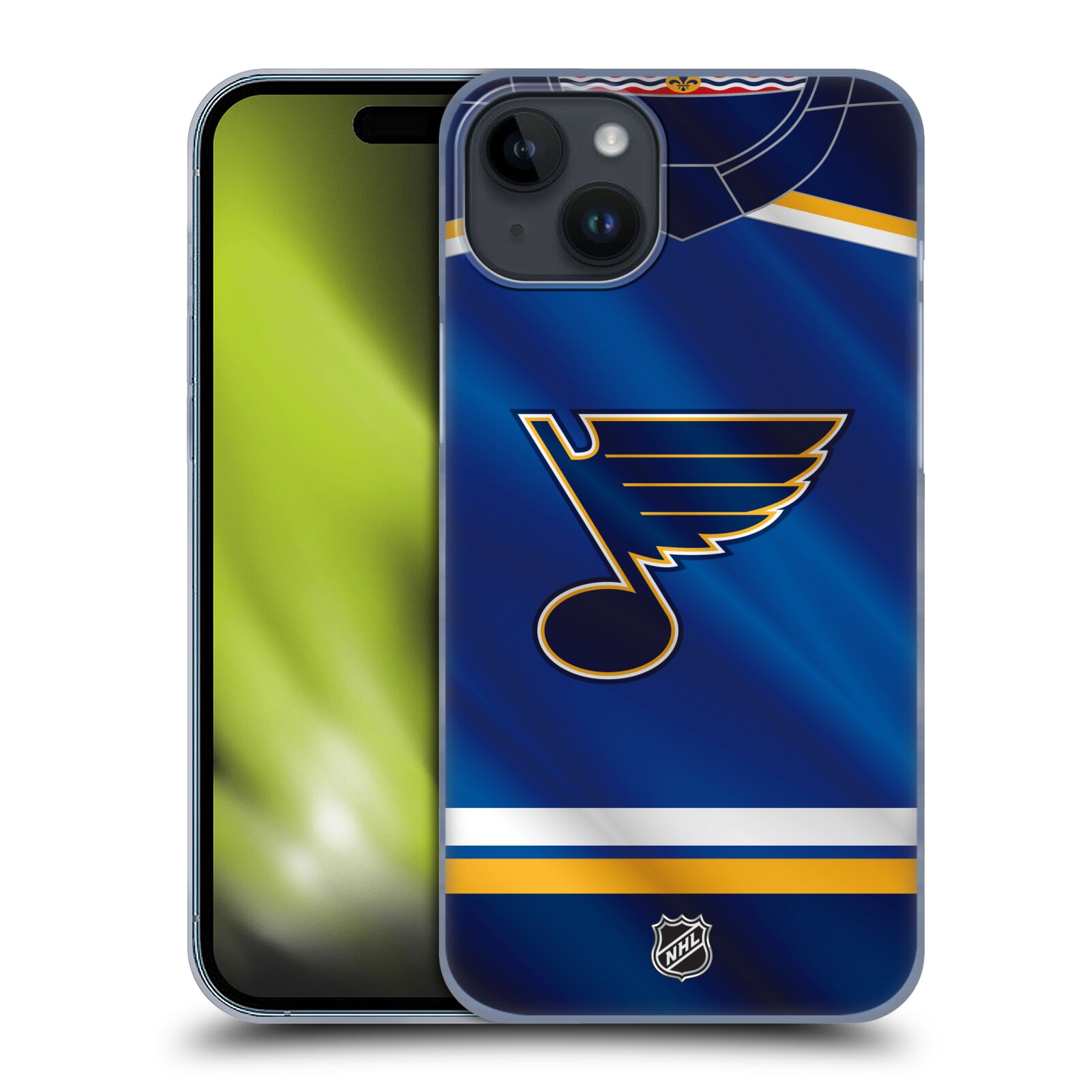 Plastový obal HEAD CASE na mobil Apple Iphone 15 PLUS  Hokej NHL - St. Louis Blues - Znak na dresu
