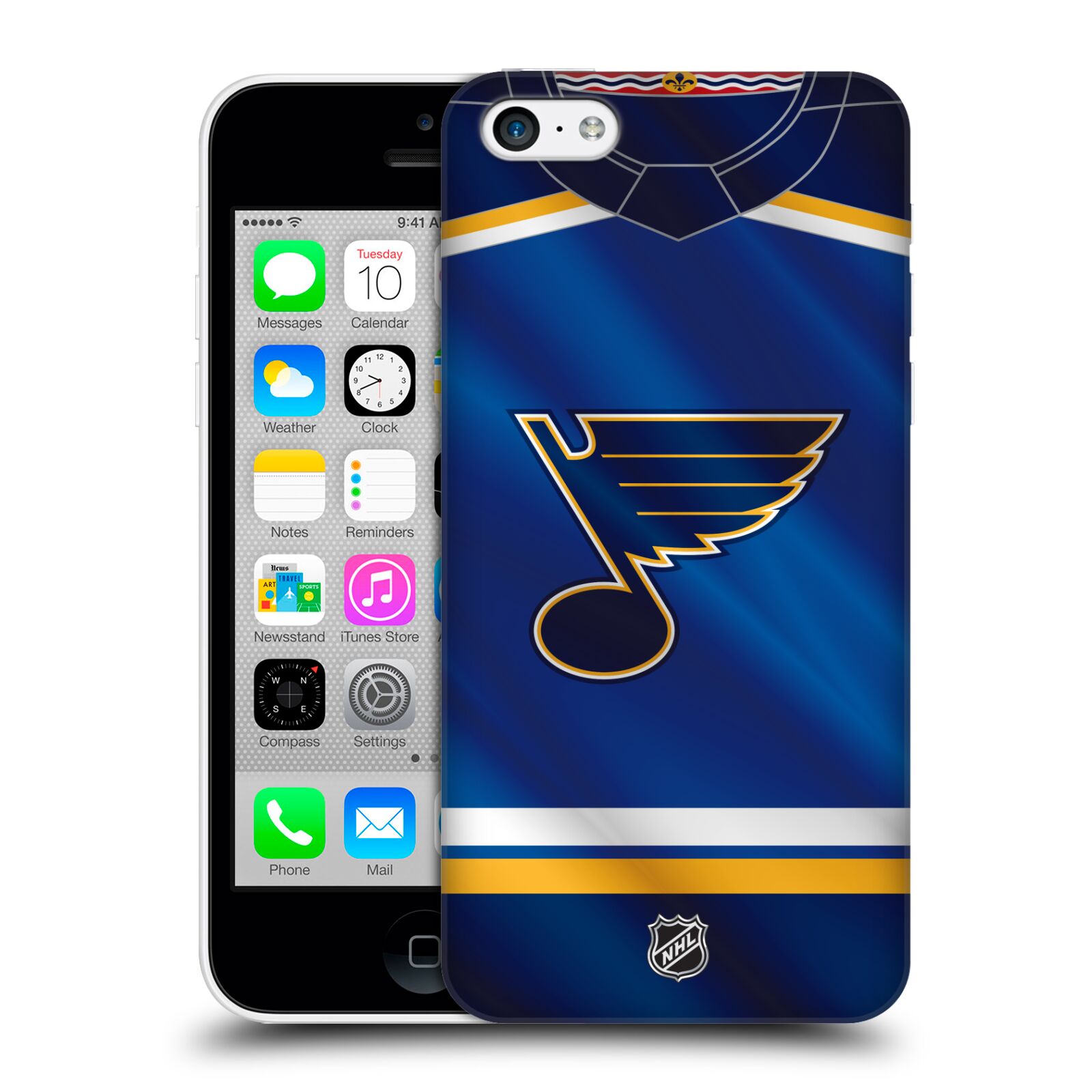 Pouzdro na mobil Apple Iphone 5C - HEAD CASE - Hokej NHL - St. Louis Blues - Znak na dresu