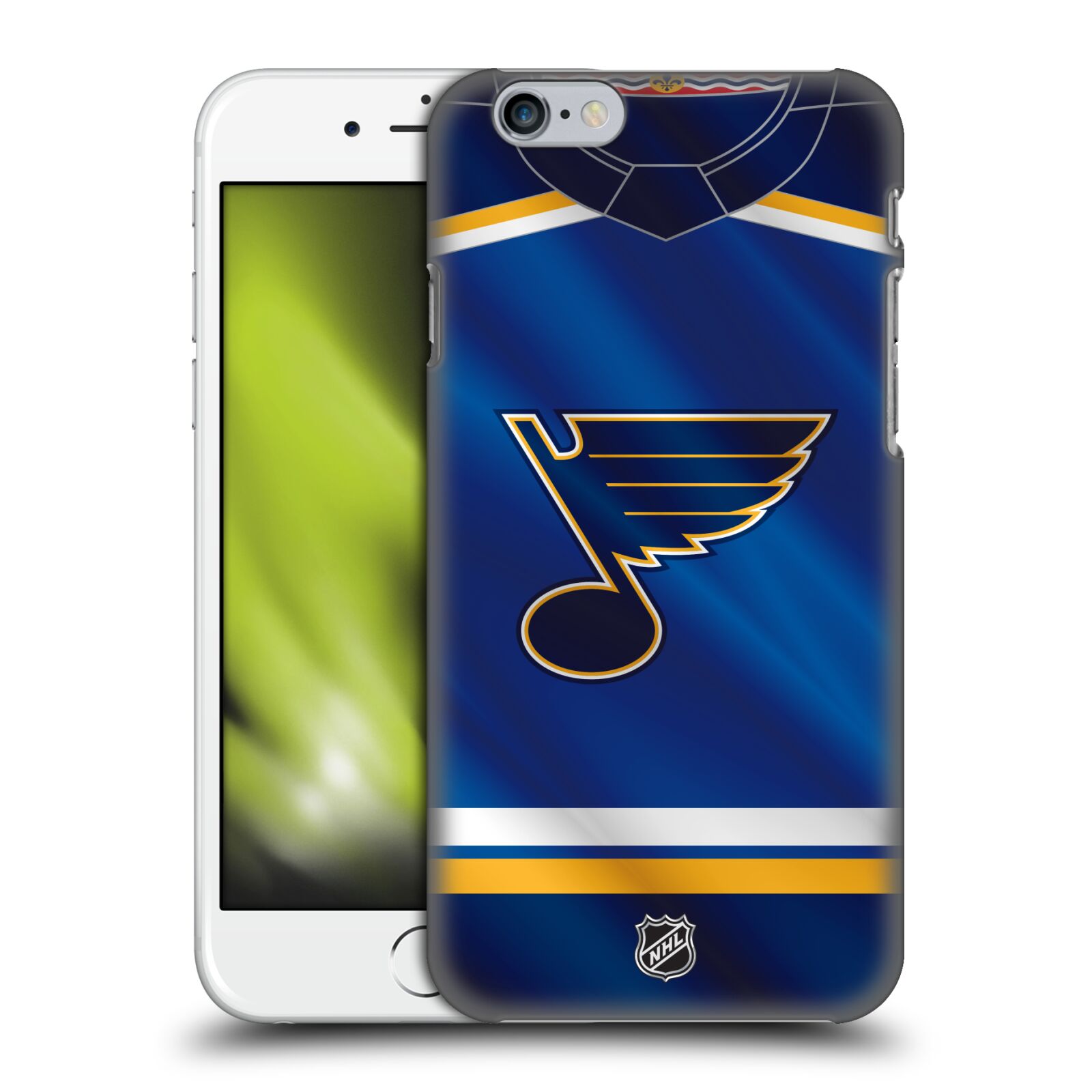 Pouzdro na mobil Apple Iphone 6/6S - HEAD CASE - Hokej NHL - St. Louis Blues - Znak na dresu