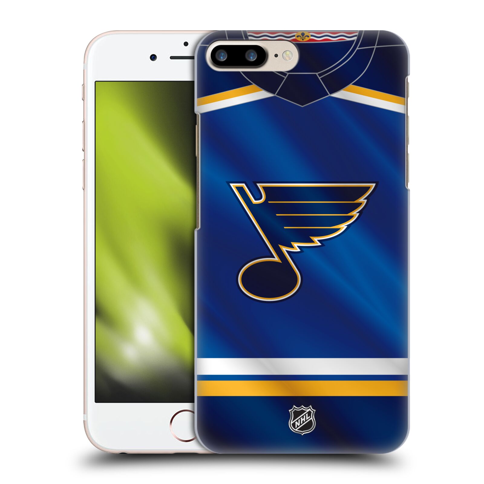 Pouzdro na mobil Apple Iphone 7/8 PLUS - HEAD CASE - Hokej NHL - St. Louis Blues - Znak na dresu