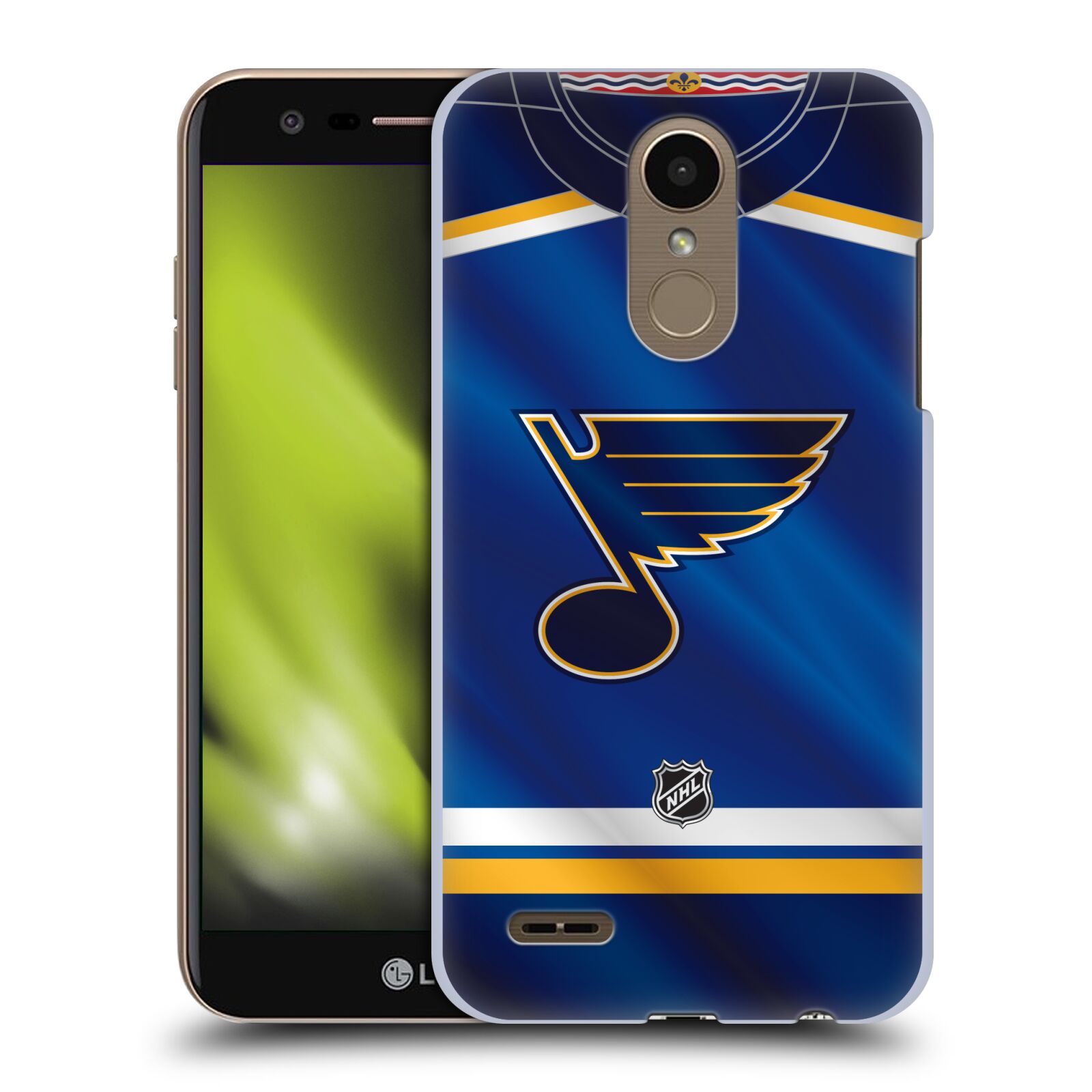 Pouzdro na mobil LG K10 2018 - HEAD CASE - Hokej NHL - St. Louis Blues - Znak na dresu