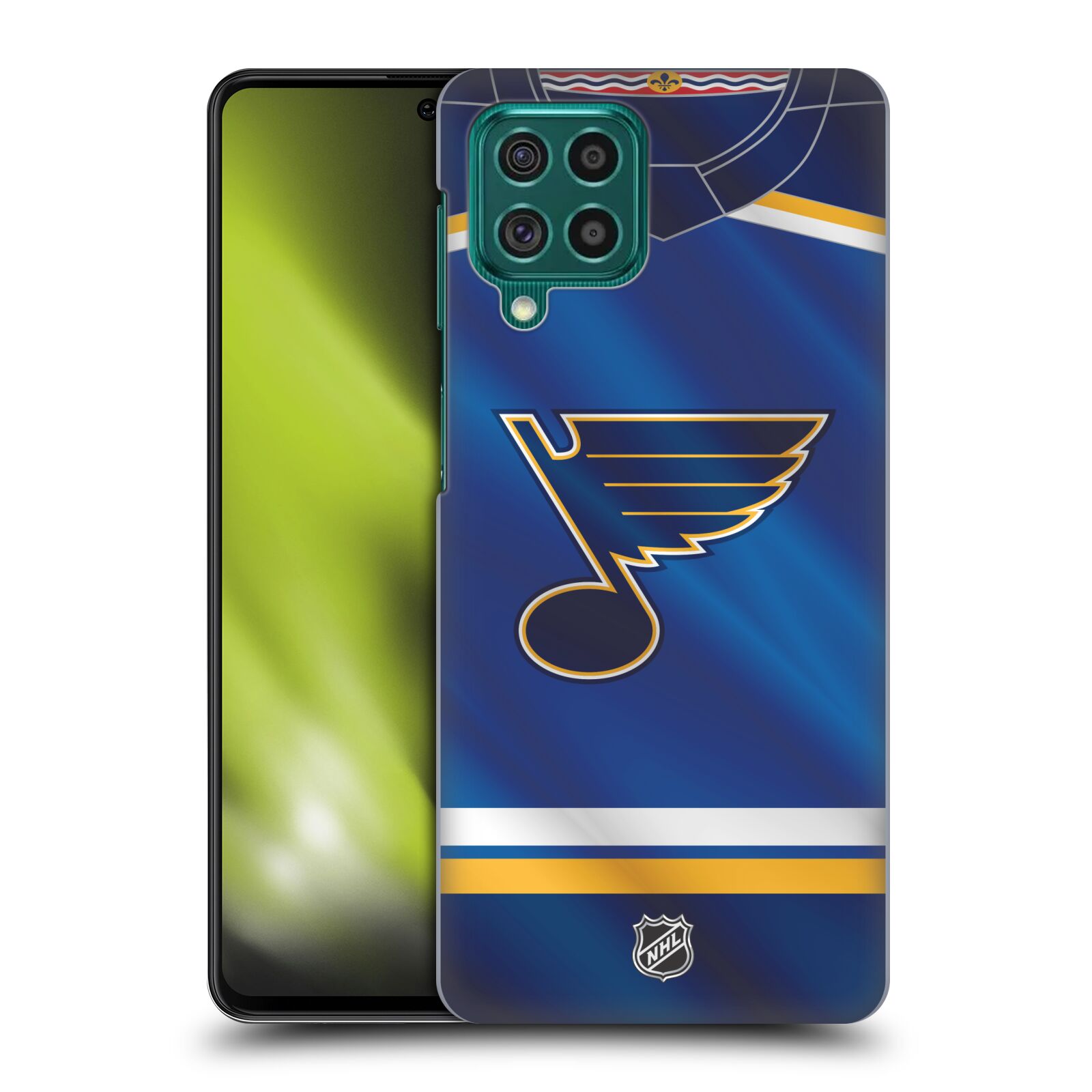 Pouzdro na mobil Samsung Galaxy M62 - HEAD CASE - Hokej NHL - St. Louis Blues - Znak na dresu