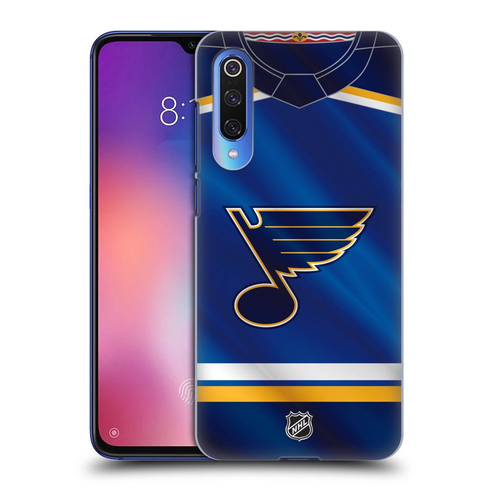 Pouzdro na mobil Xiaomi  Mi 9 SE - HEAD CASE - Hokej NHL - St. Louis Blues - Znak na dresu