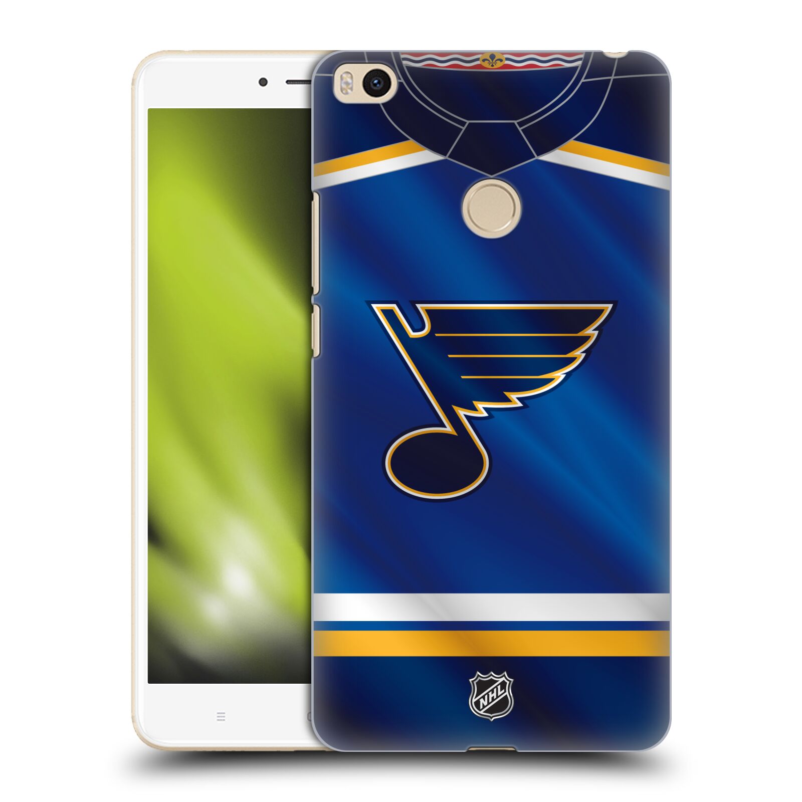 Pouzdro na mobil Xiaomi Mi Max 2 - HEAD CASE - Hokej NHL - St. Louis Blues - Znak na dresu